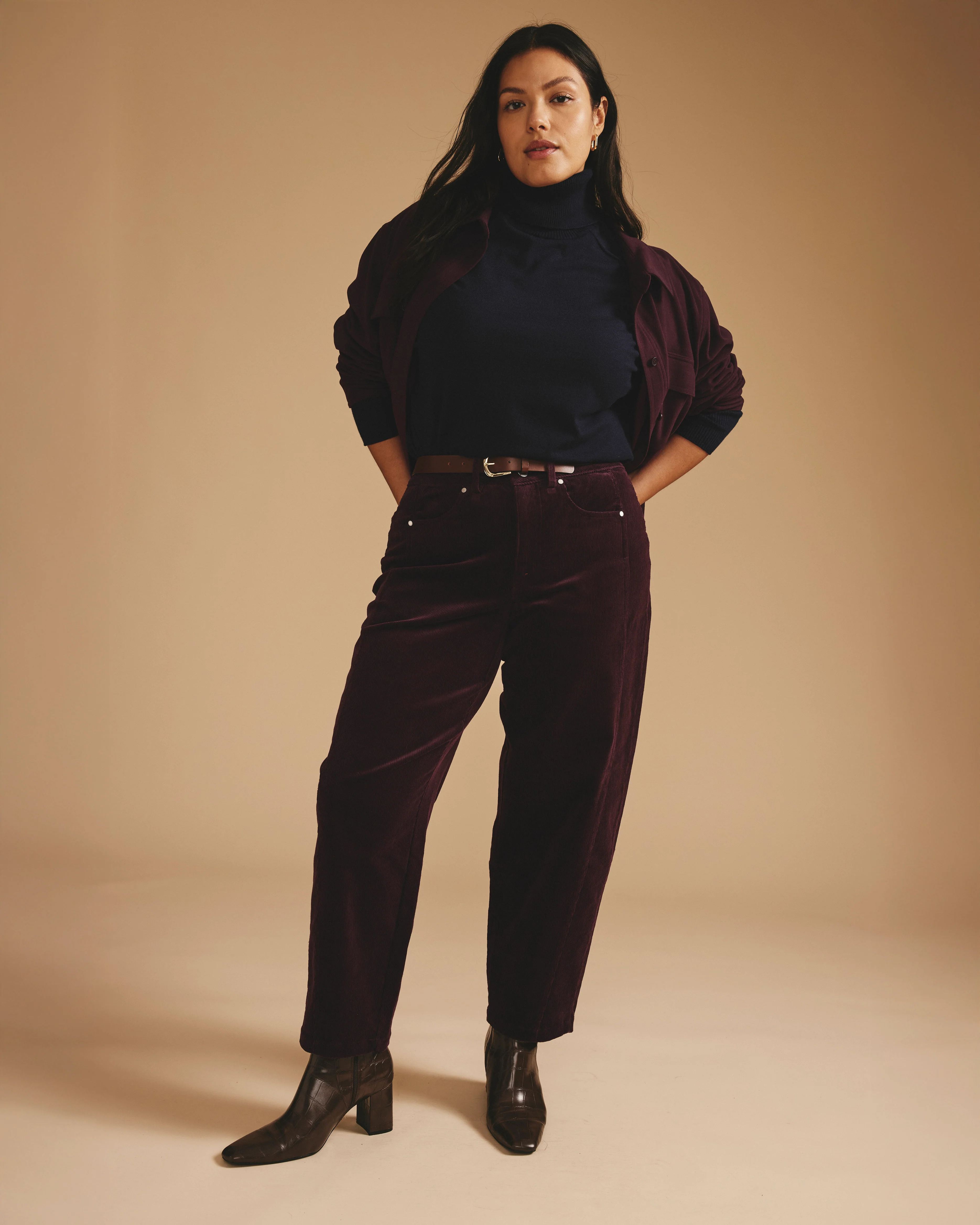 Dakota Twisted Leg Corduroy Pants - Gamay