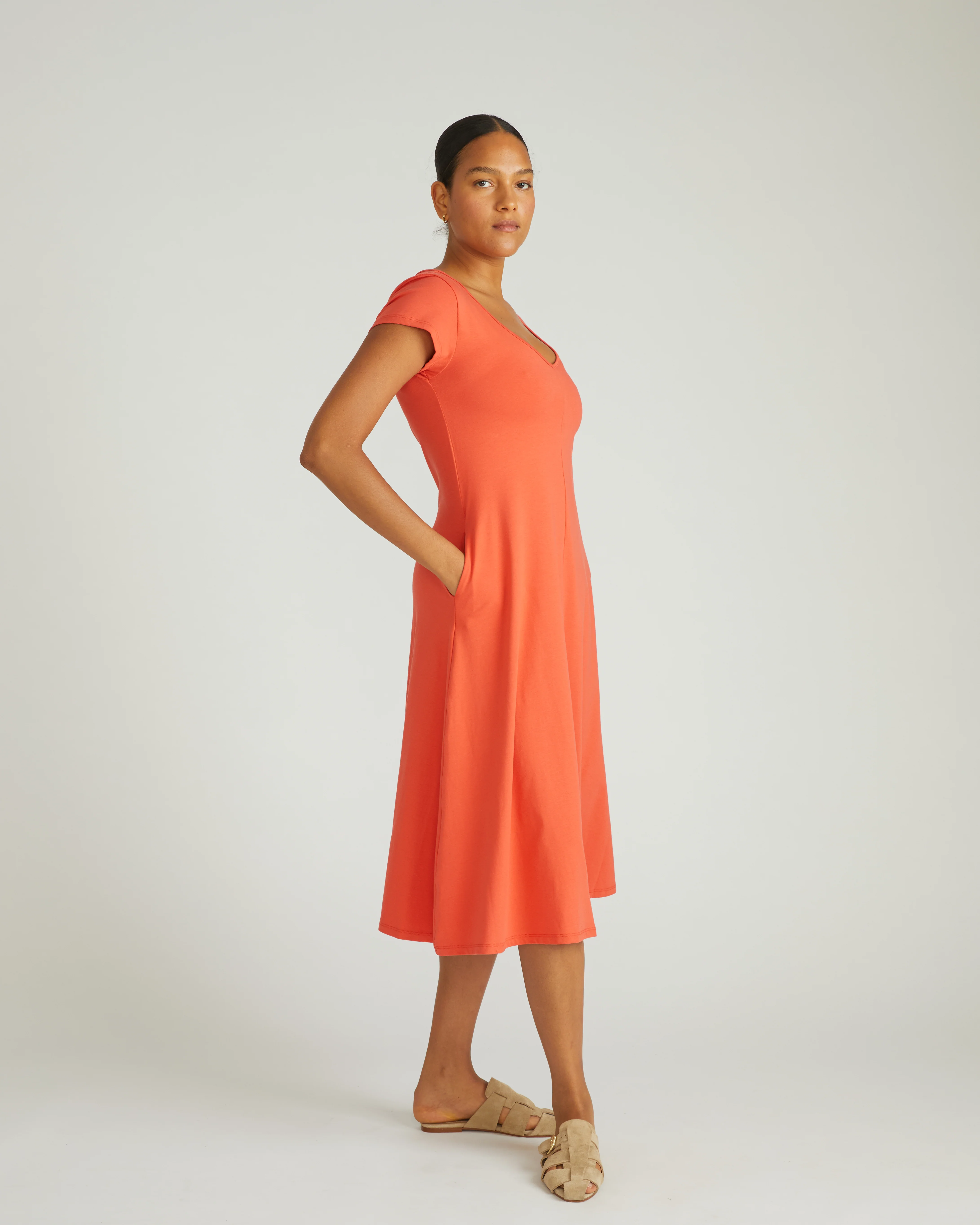 Danna Jersey Dress - Coral Reef - Image 3