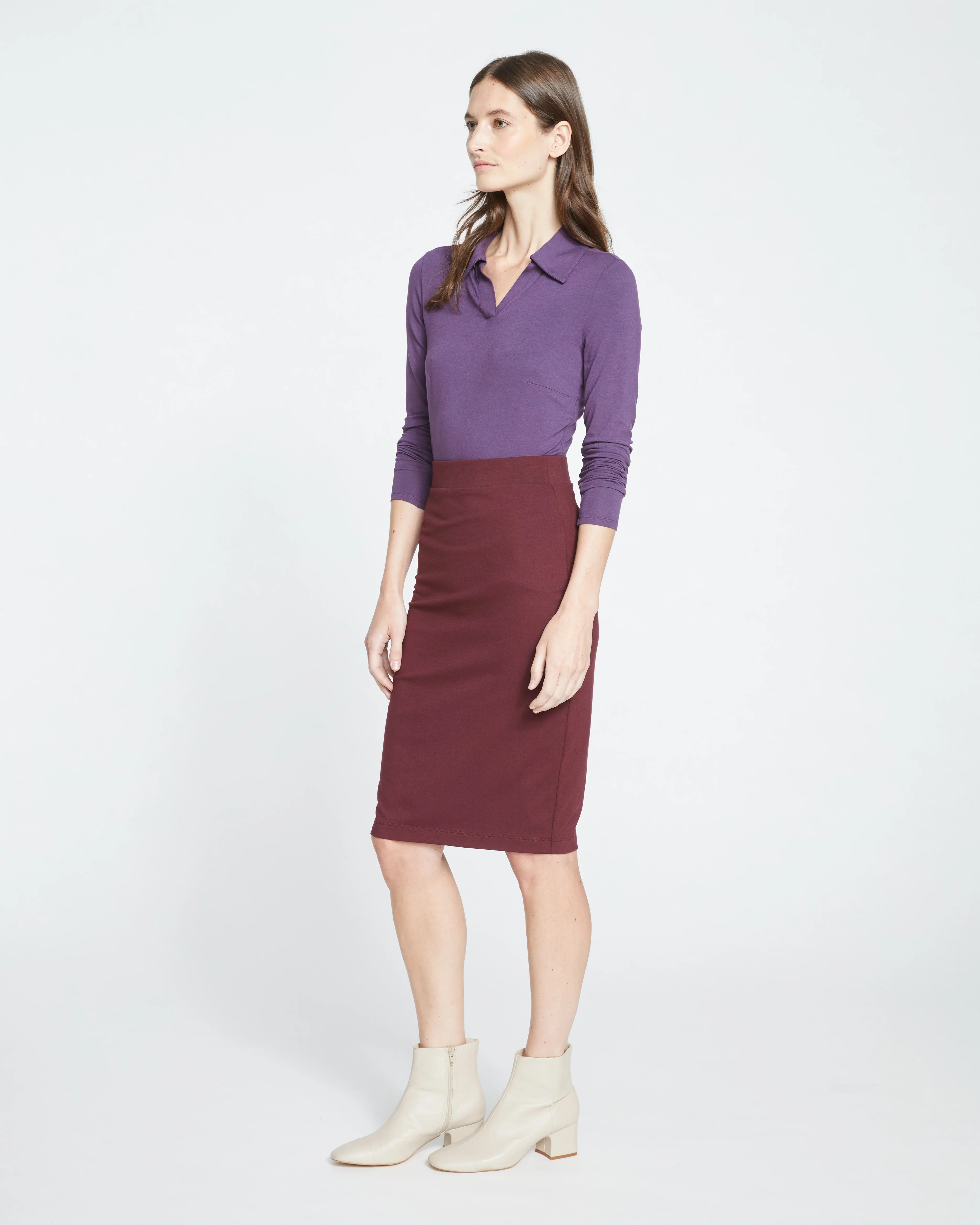 Danube Jersey Skirt - Black Cherry - Image 4