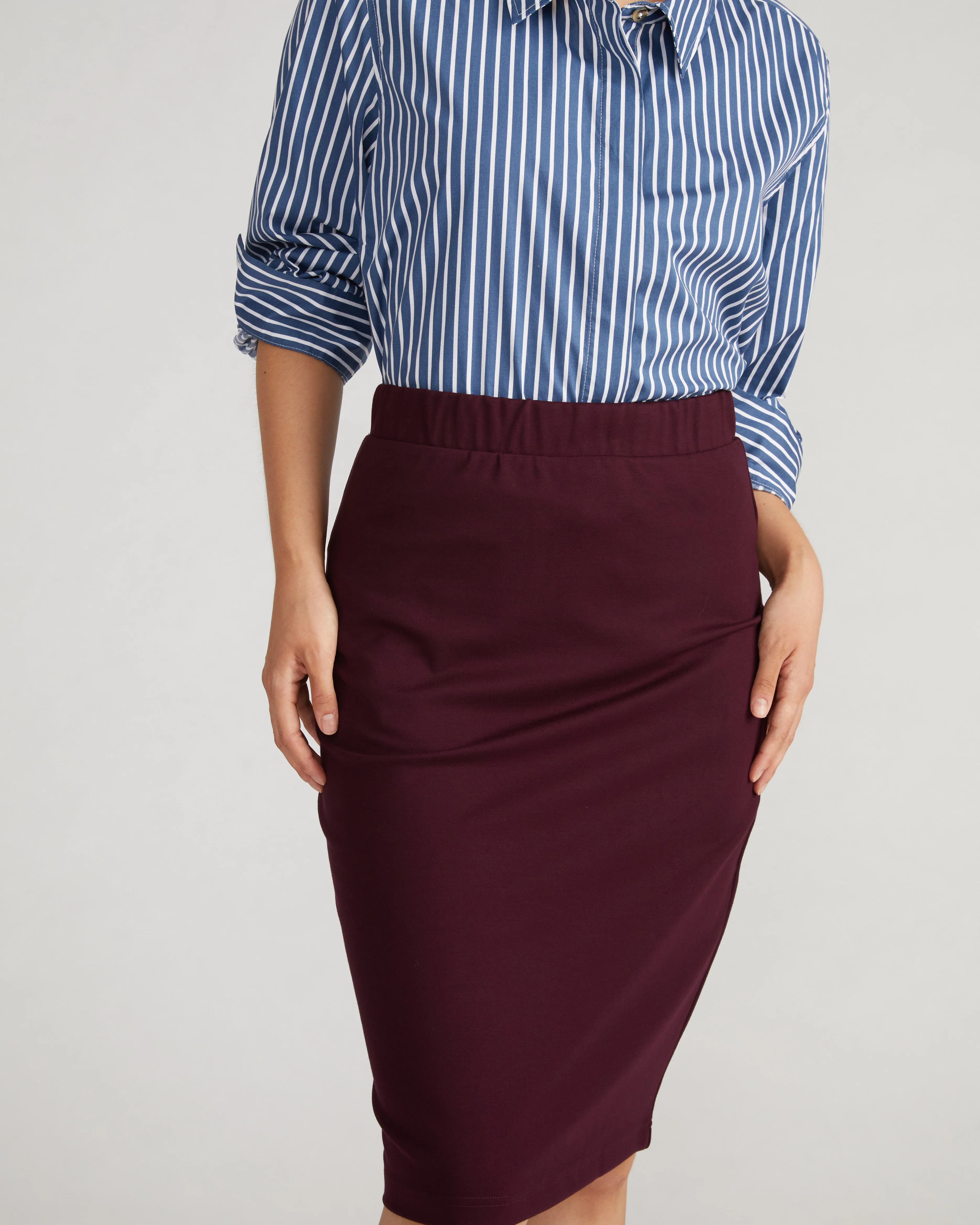 Danube Ponte Skirt - Black Cherry - Image 2