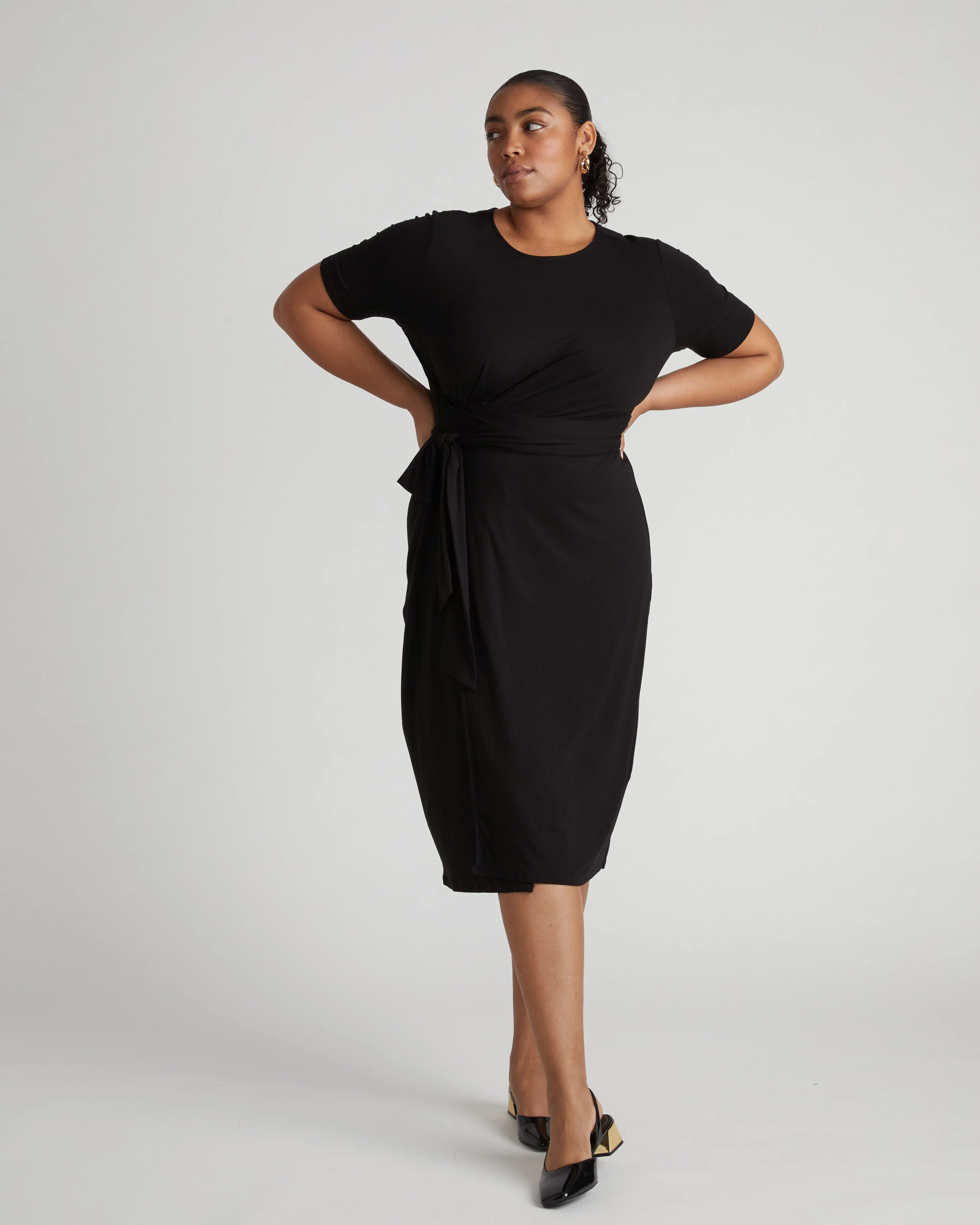 Delilah Liquid Jersey Dress - Black - Image 4