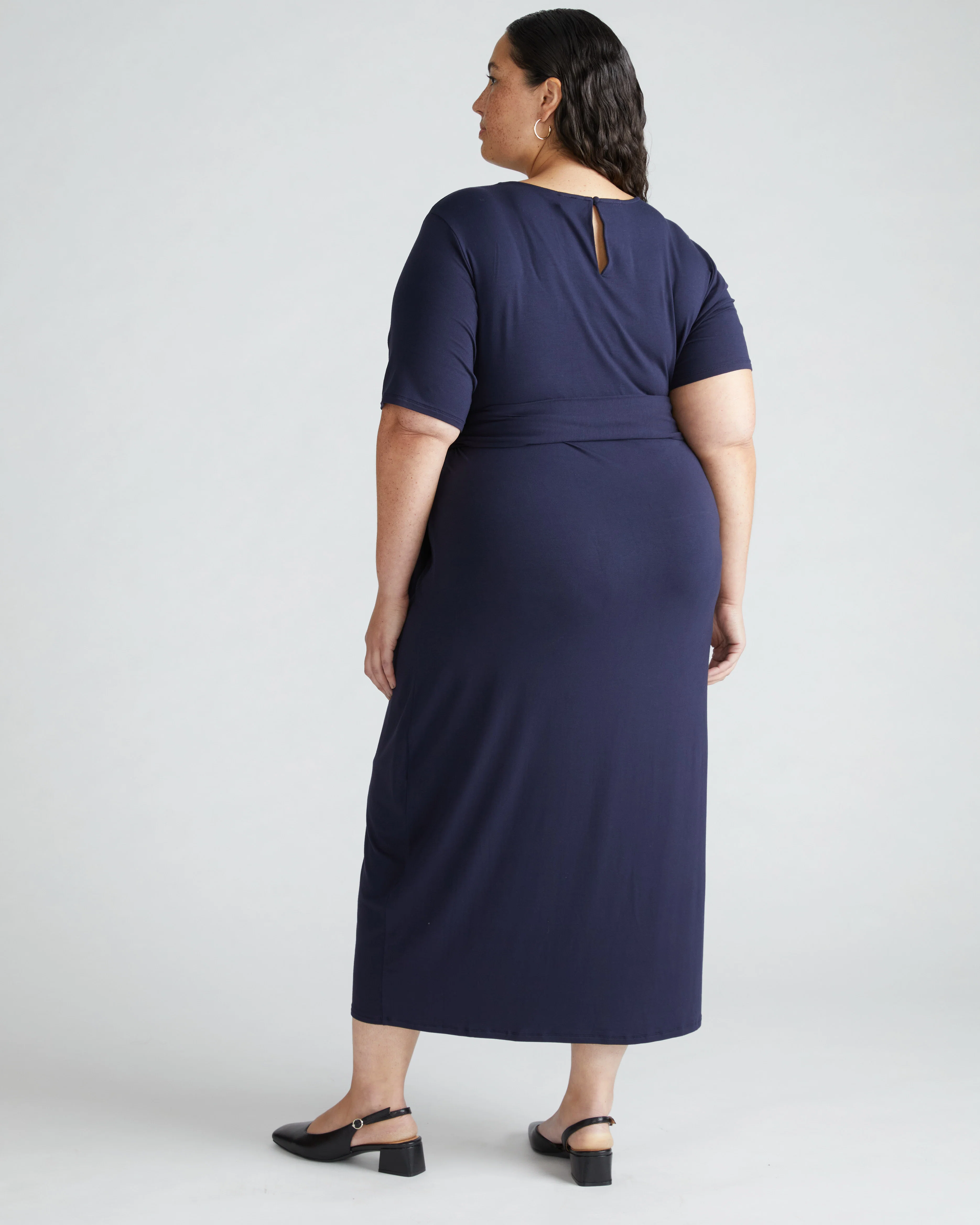 Delilah Liquid Jersey Dress - Midnight - Image 2