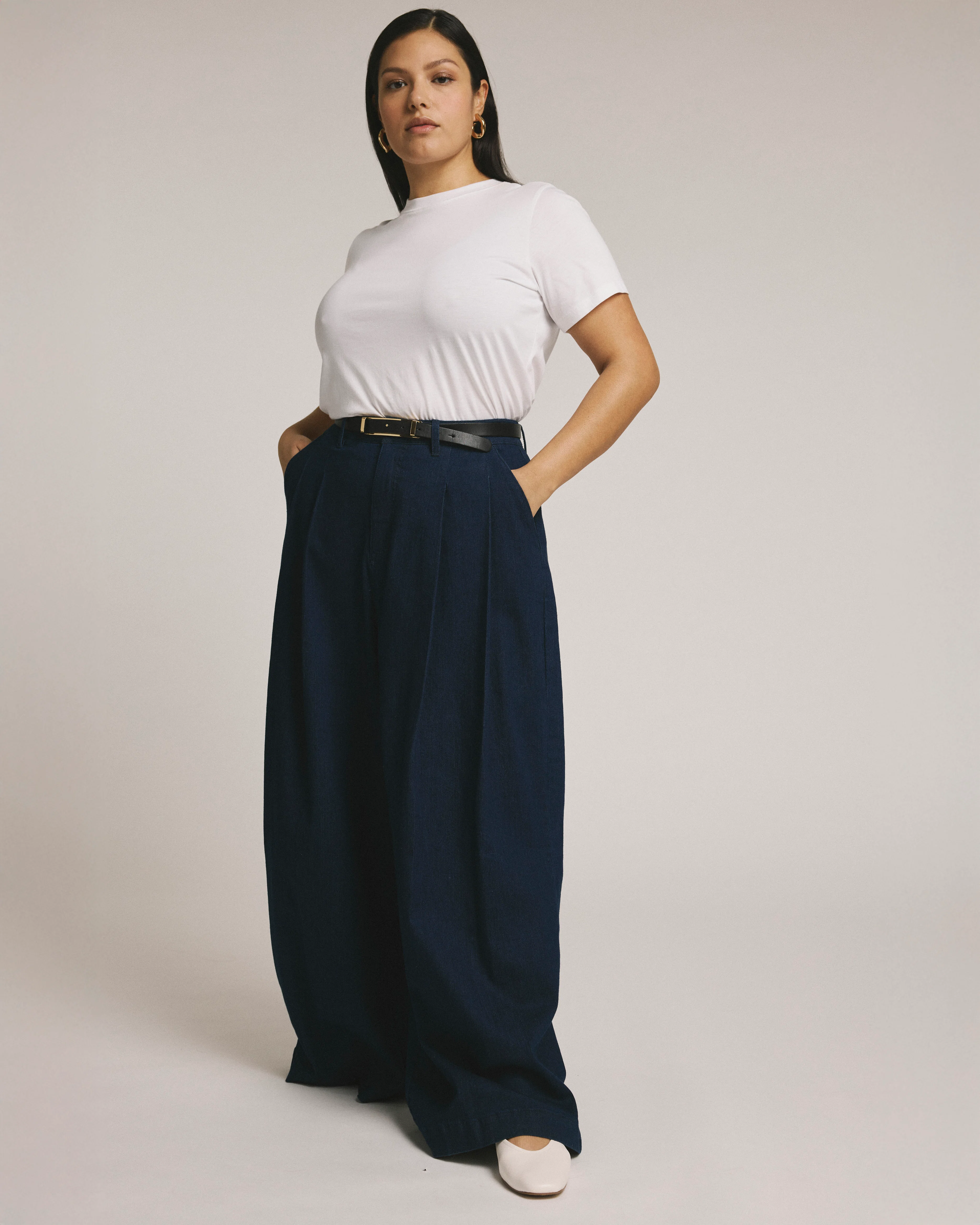 Denim Wide Leg Pant - Dark Indigo - Image 2