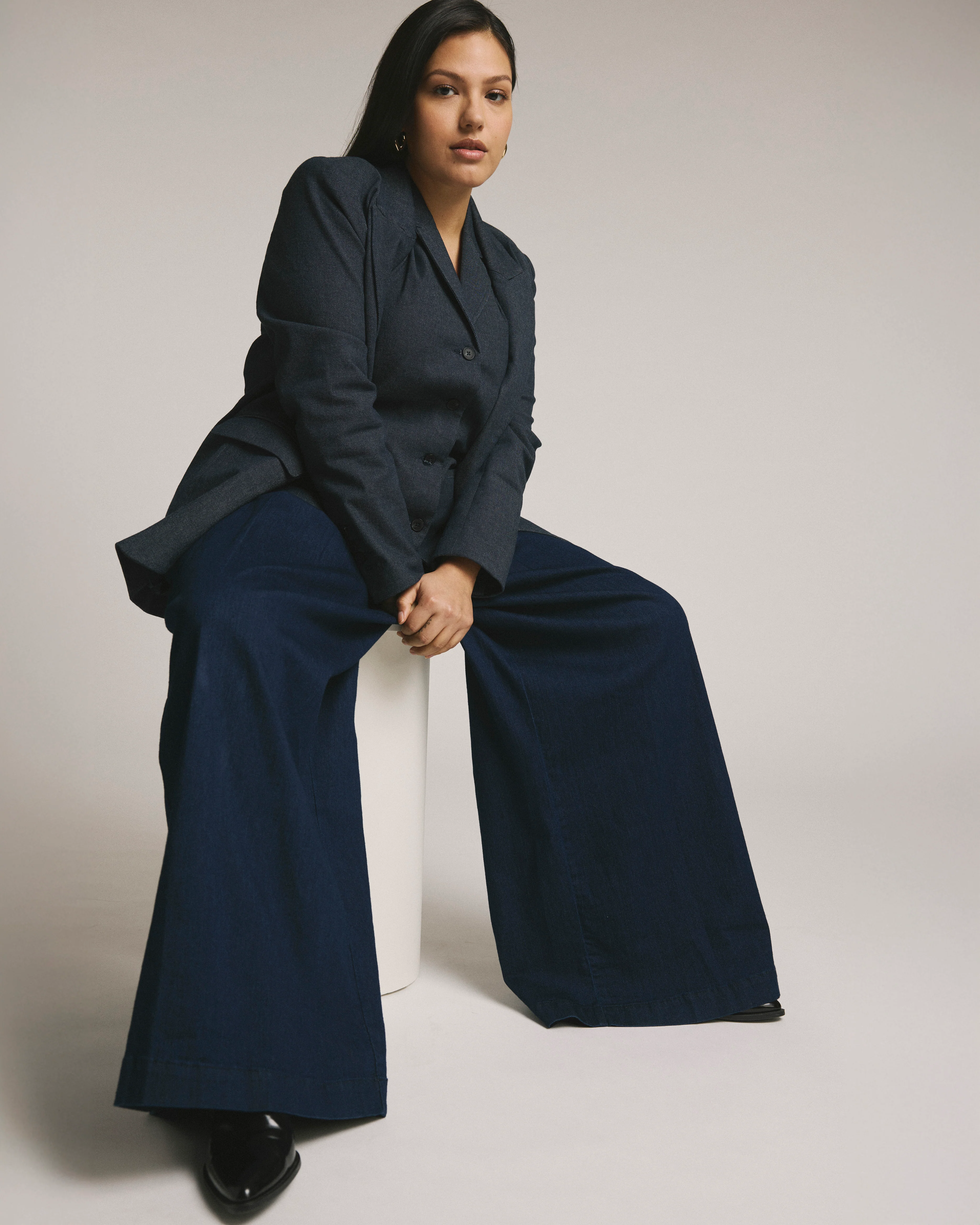 Denim Wide Leg Pant - Dark Indigo - Image 3