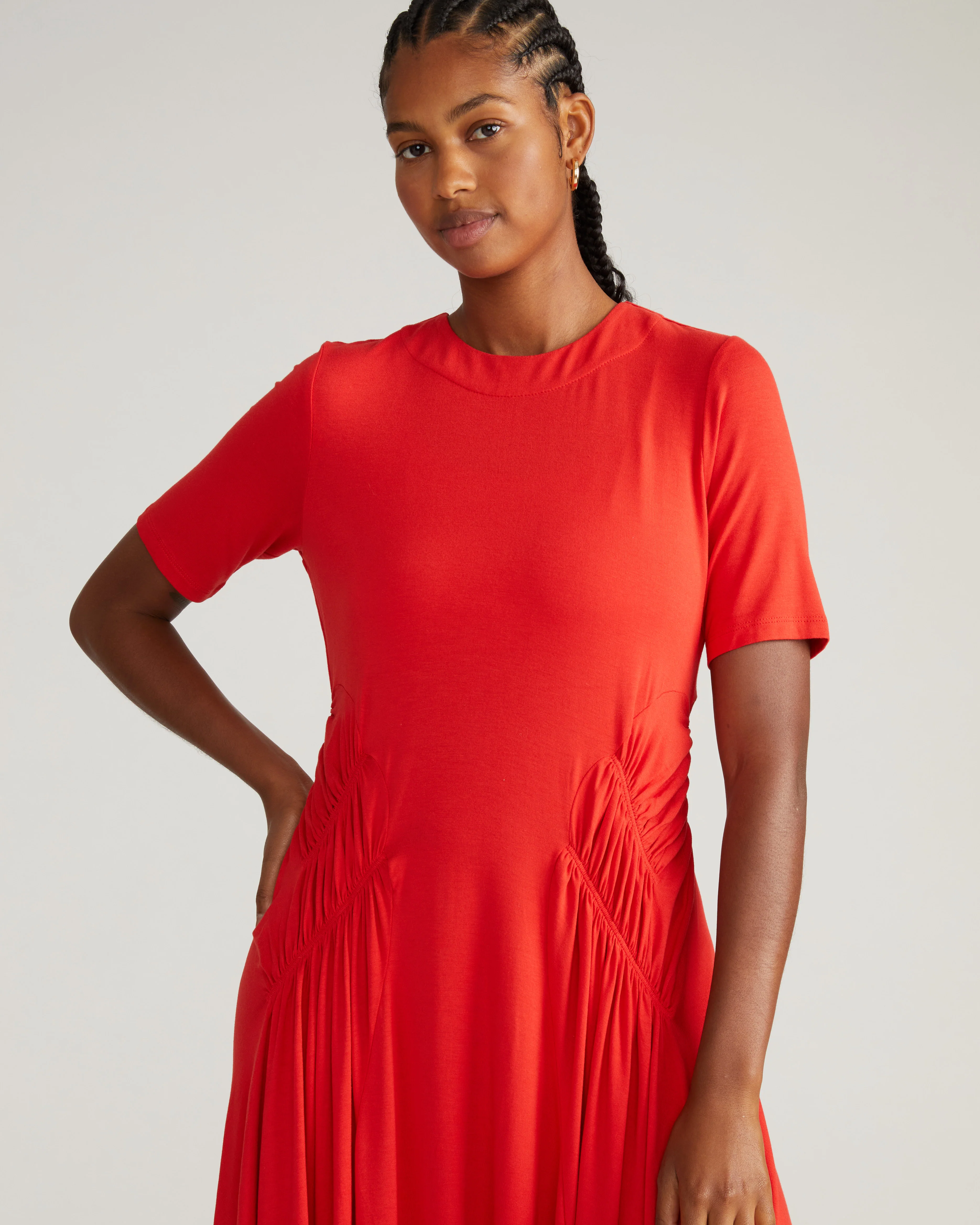 Devi Liquid Jersey Dress - Lipstick - Image 3