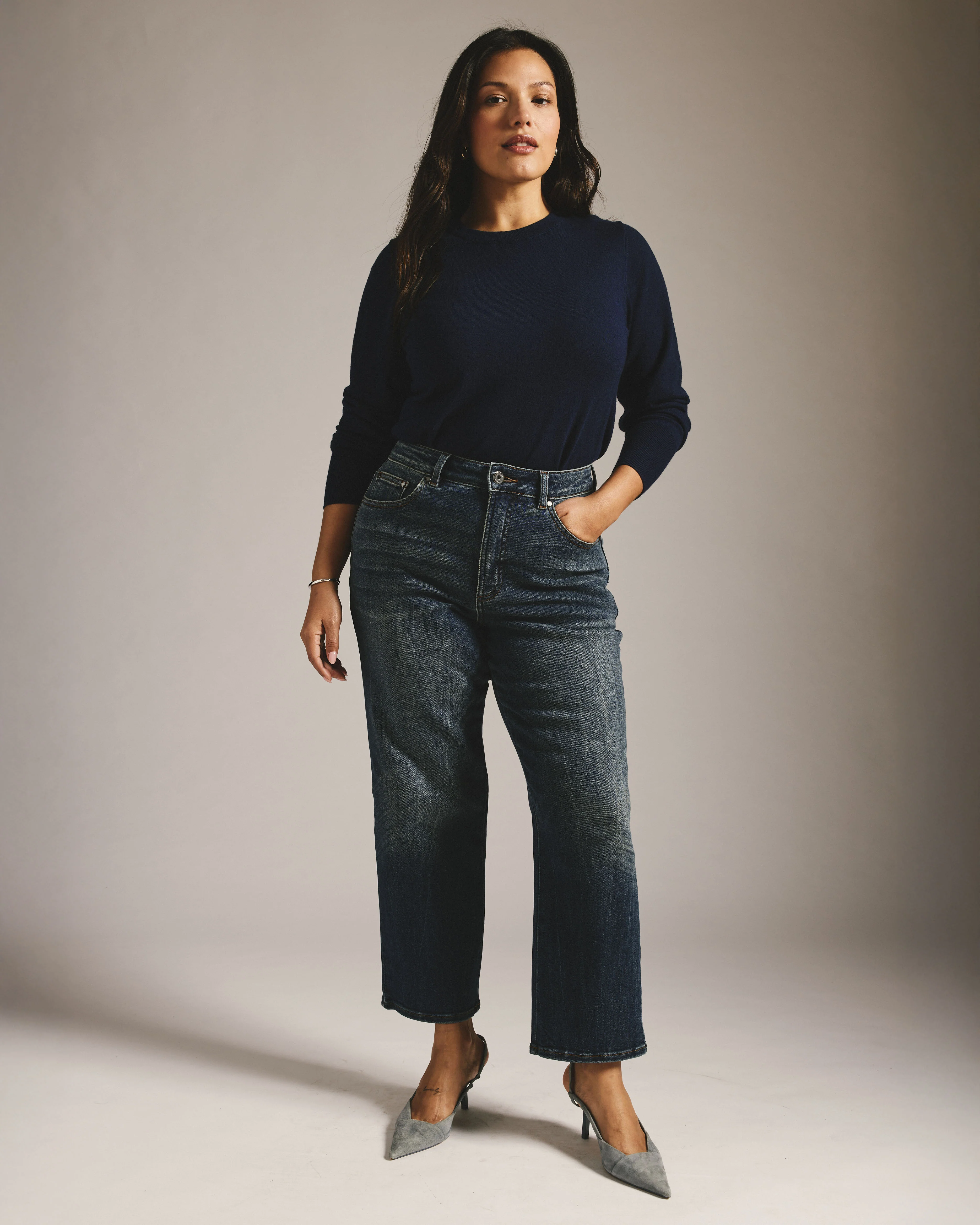 Donna High Rise Curve Straight Leg Jeans 27 Inch - Field of Dreams Indigo - Image 4