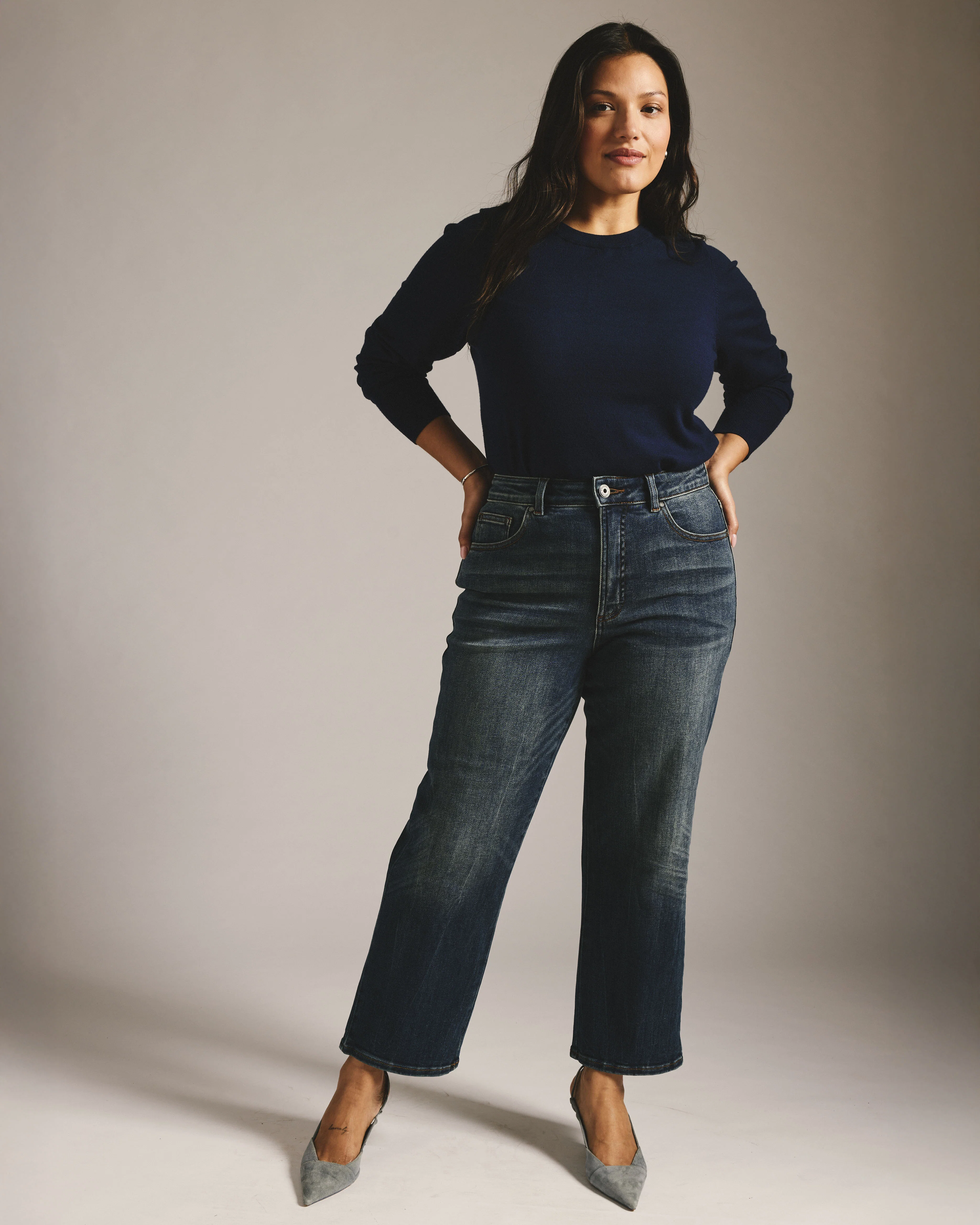 Donna High Rise Curve Straight Leg Jeans 27 Inch - Field of Dreams Indigo - Image 5