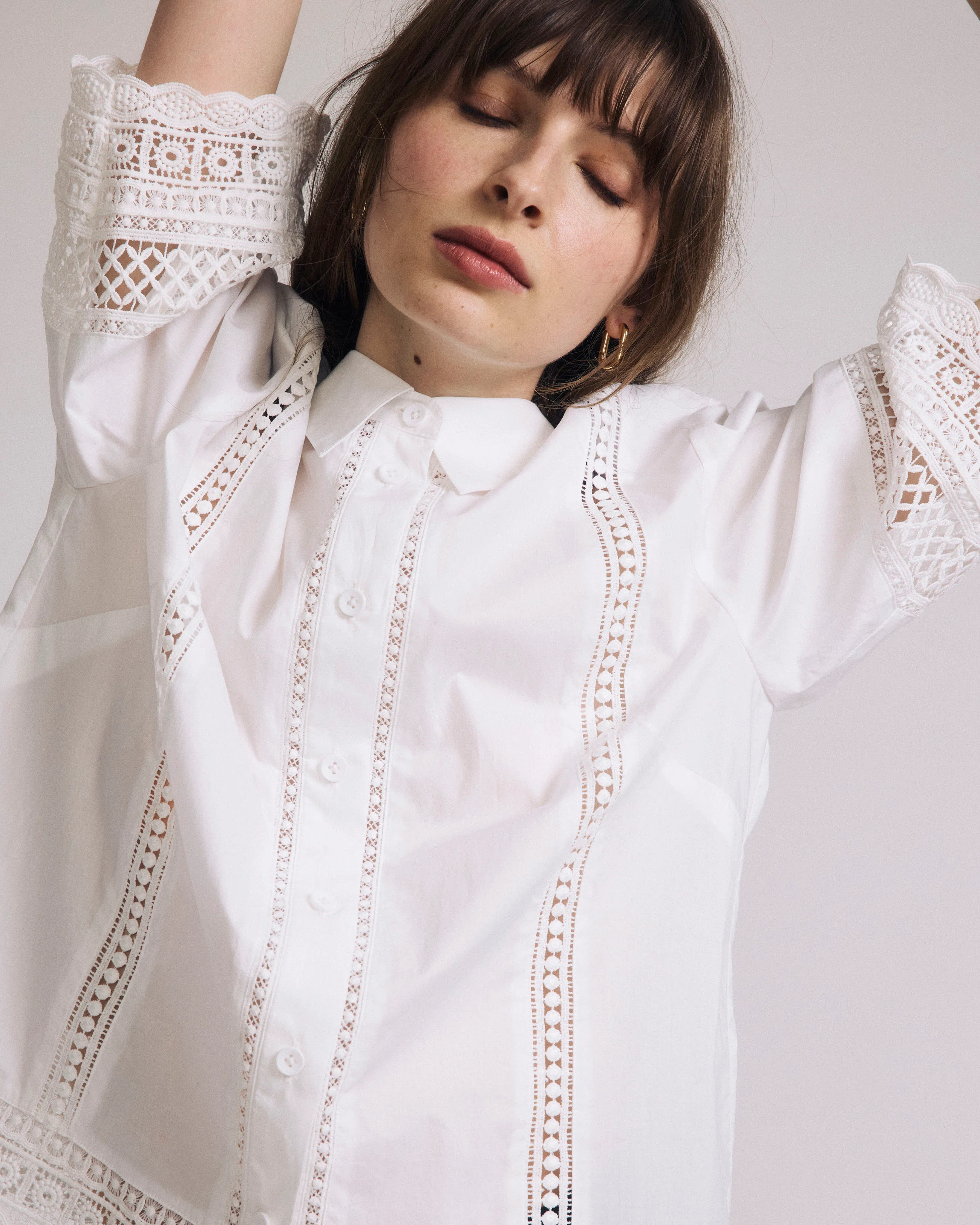 Dora Cotton Poplin Blouse - White - Image 2