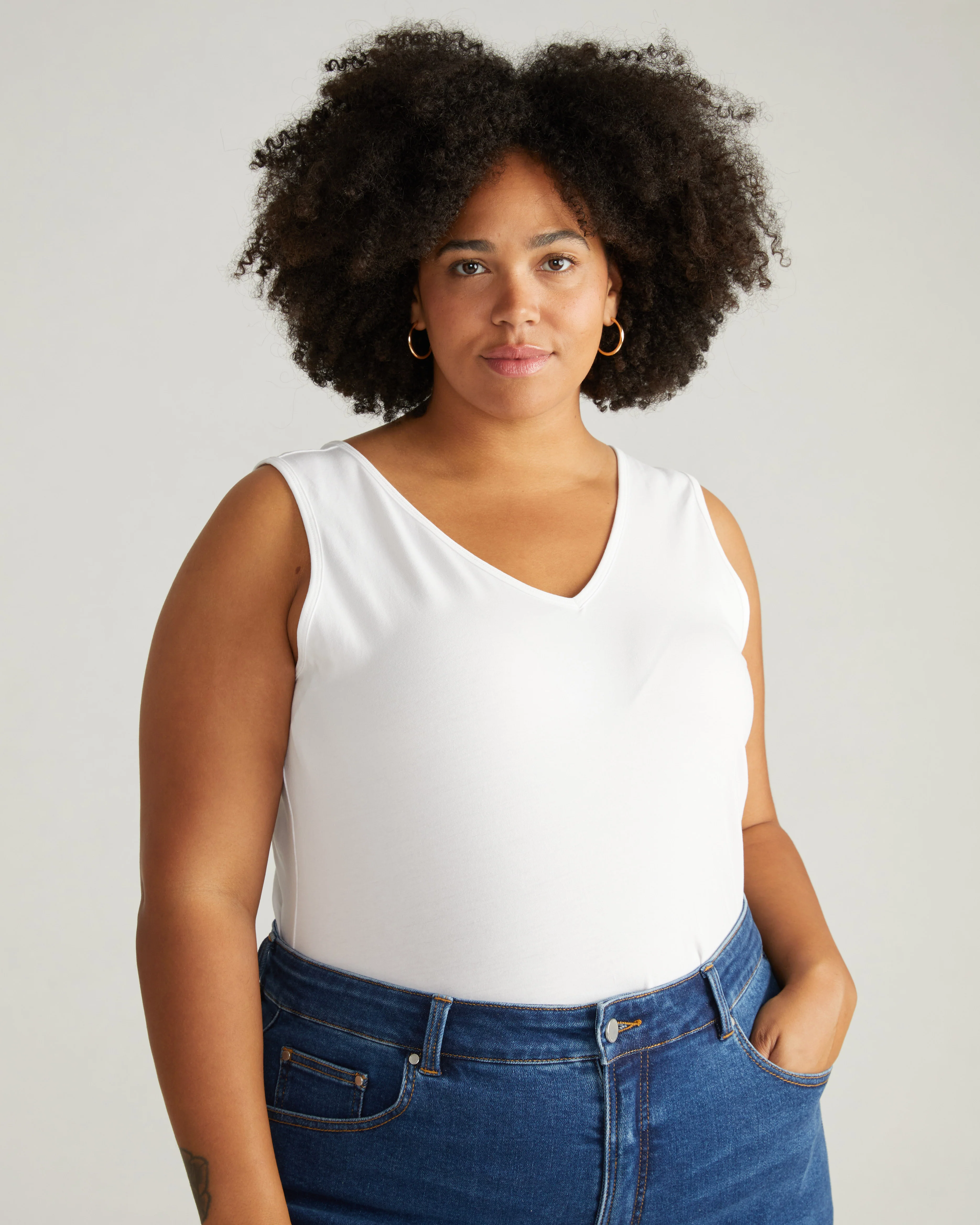 Double V Tank - White - Image 3