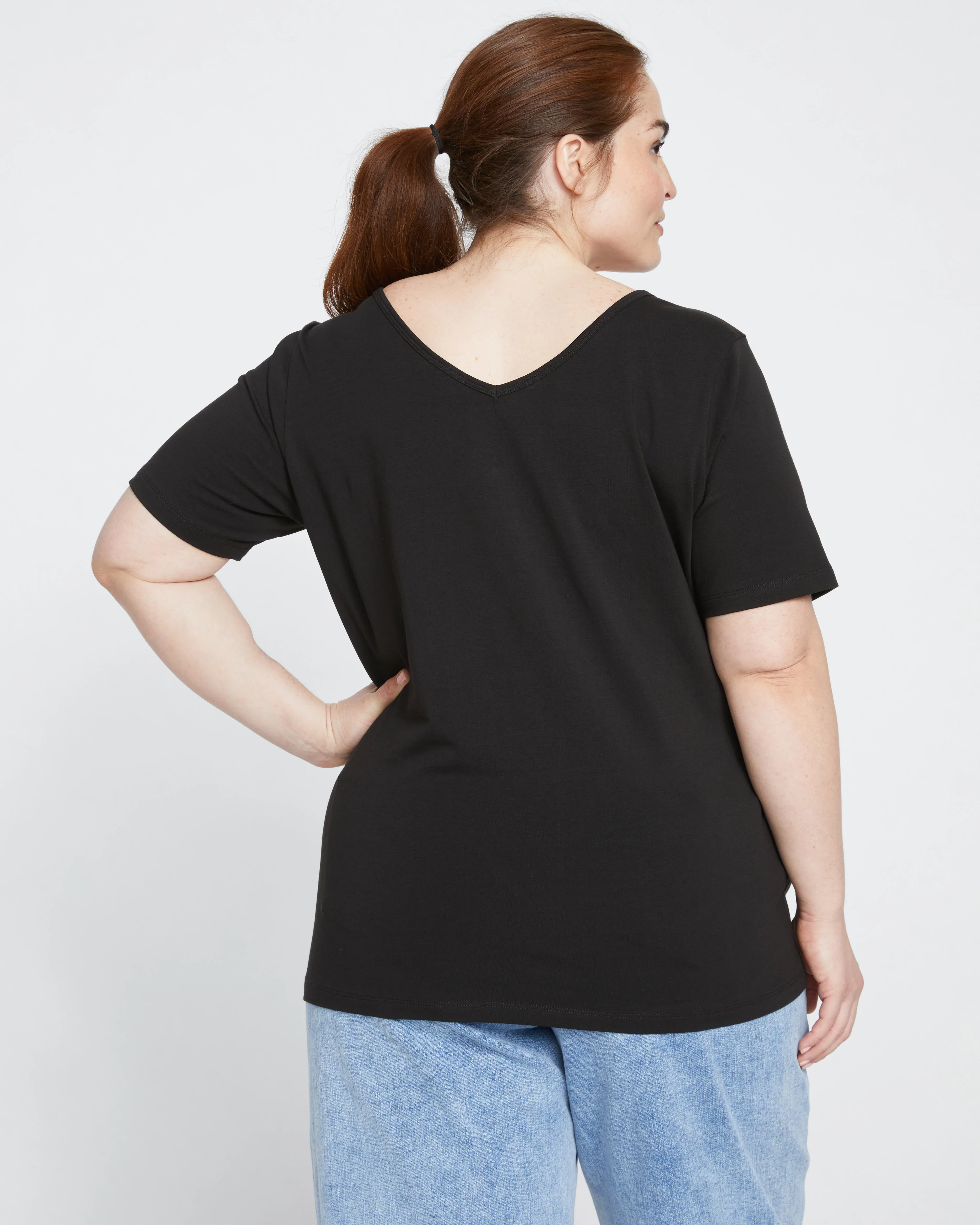 Double V Tee - Black - Image 3