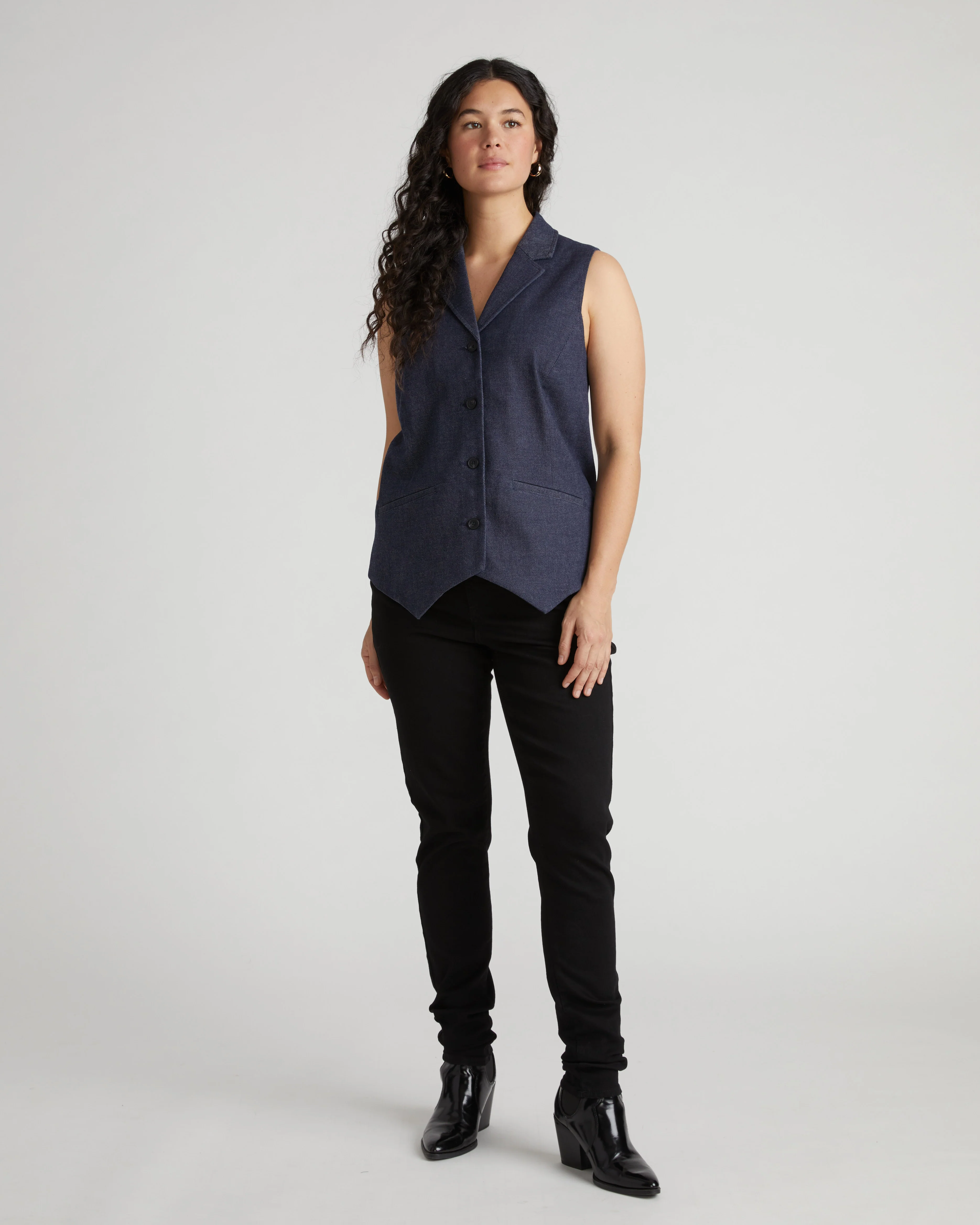 Edwin Denim Look Vest - Dark Indigo - Image 8