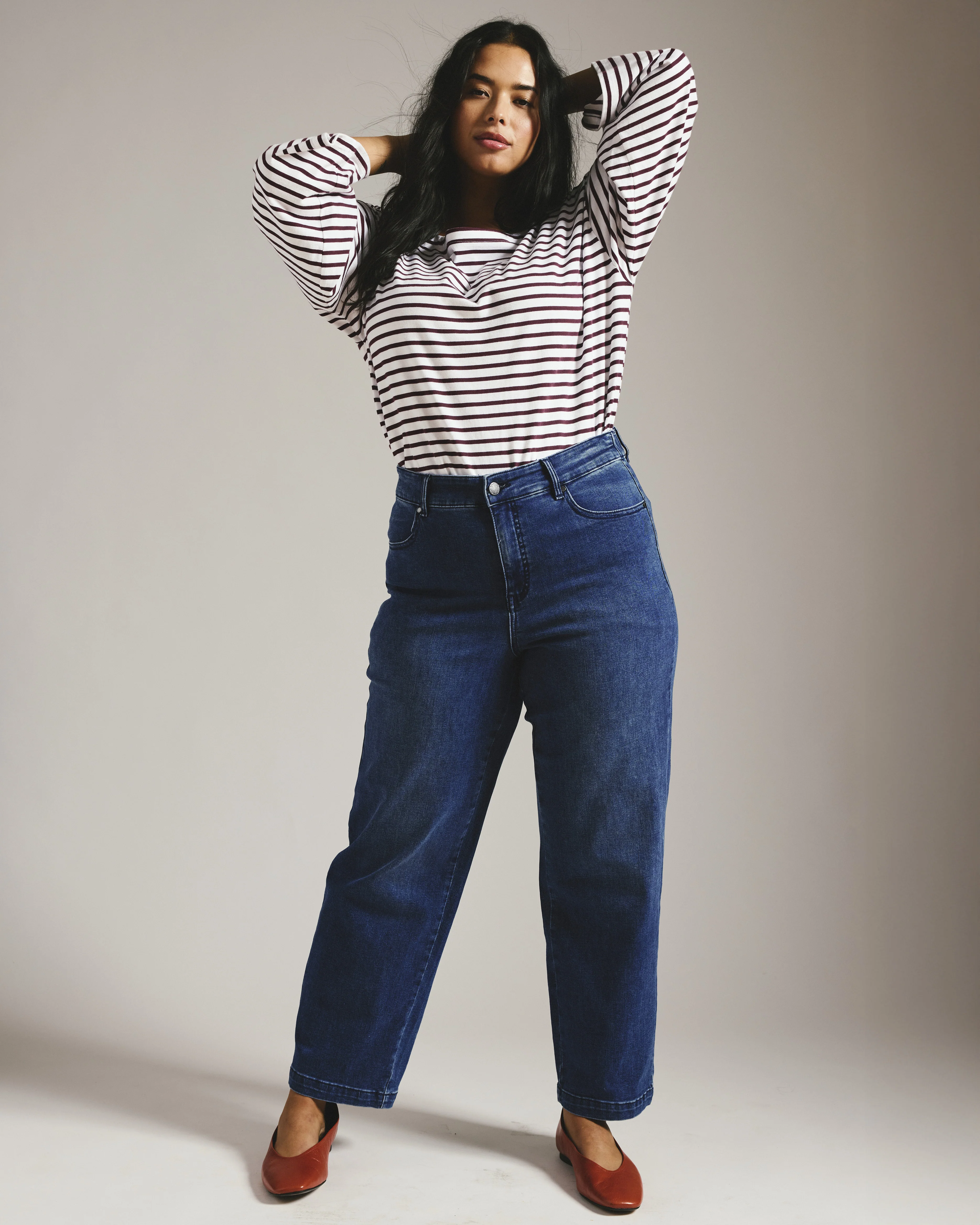 Elastic Waist Weekend Jeans - True Blue - Image 5
