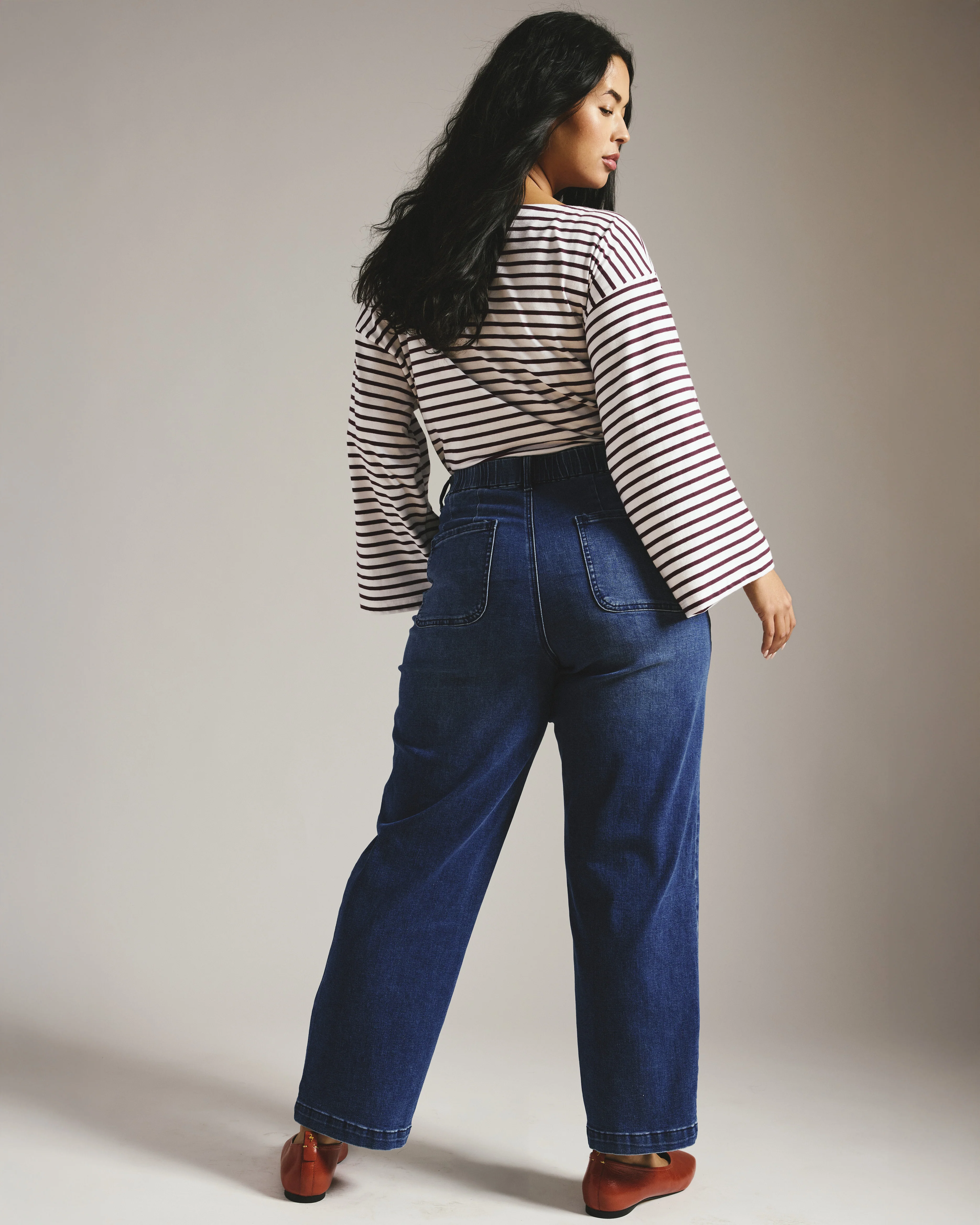 Elastic Waist Weekend Jeans - True Blue - Image 6