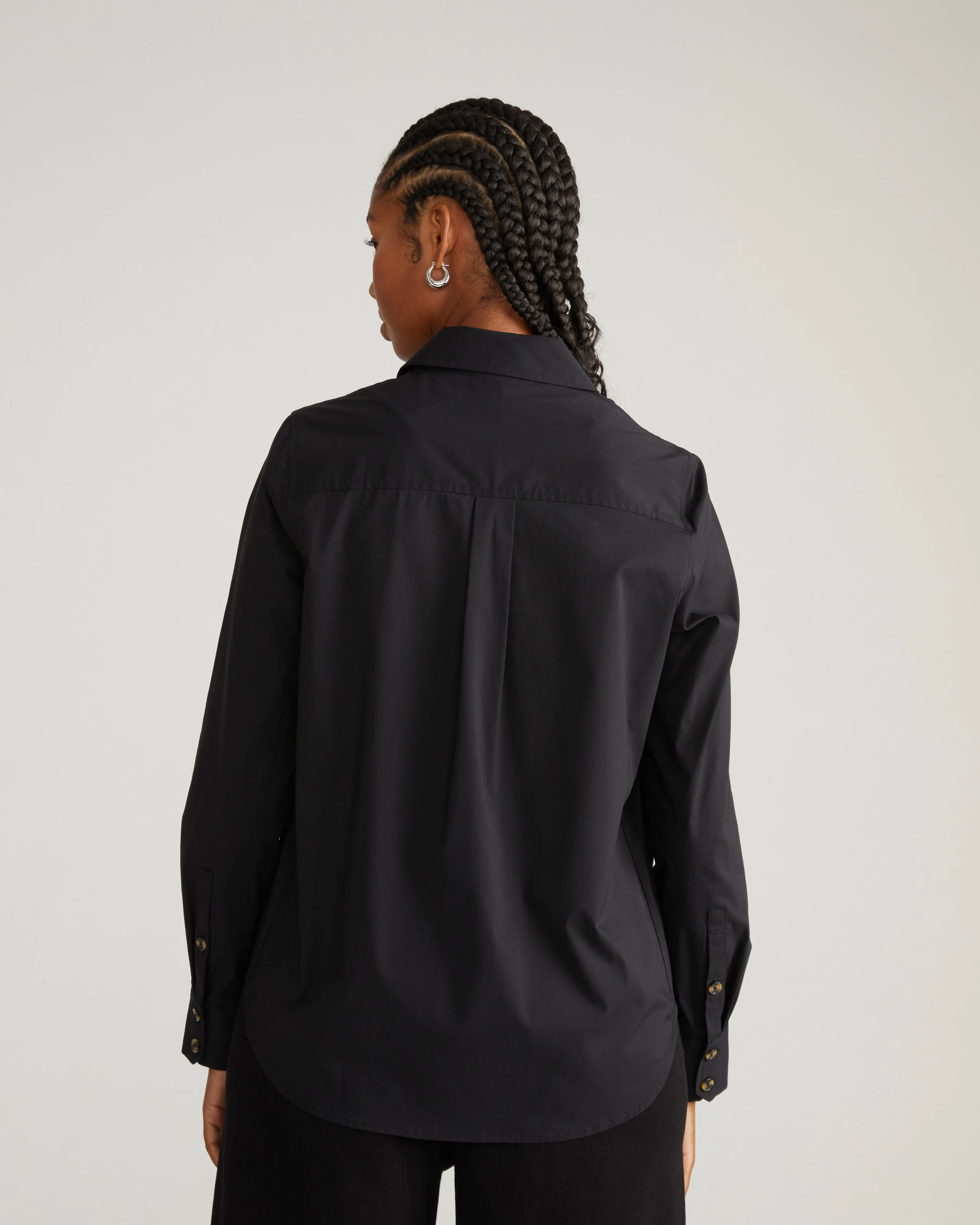 Elbe Stretch Poplin Shirt Classic Fit - Black - Image 3
