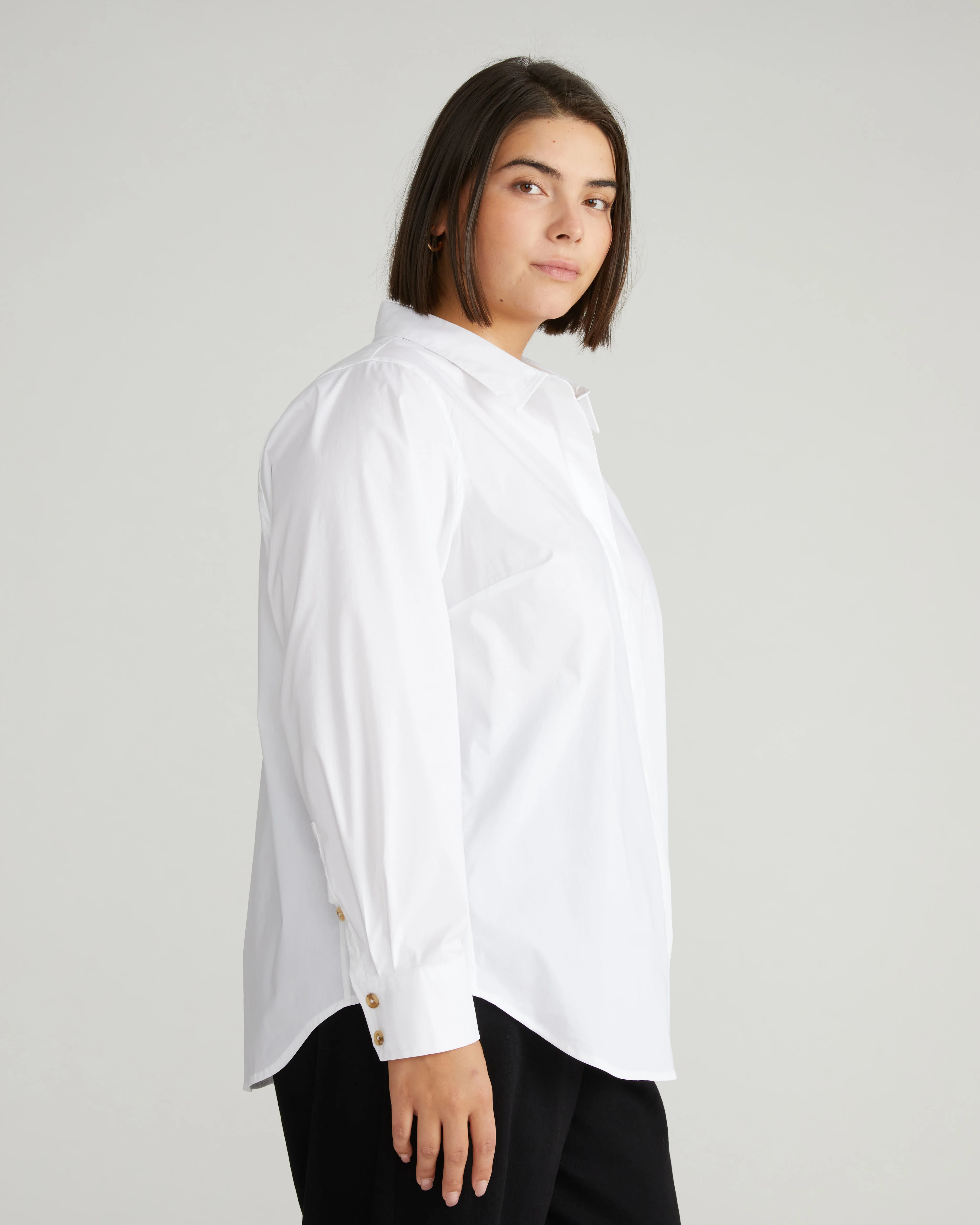 Elbe Stretch Poplin Shirt Classic Fit - White - Image 2
