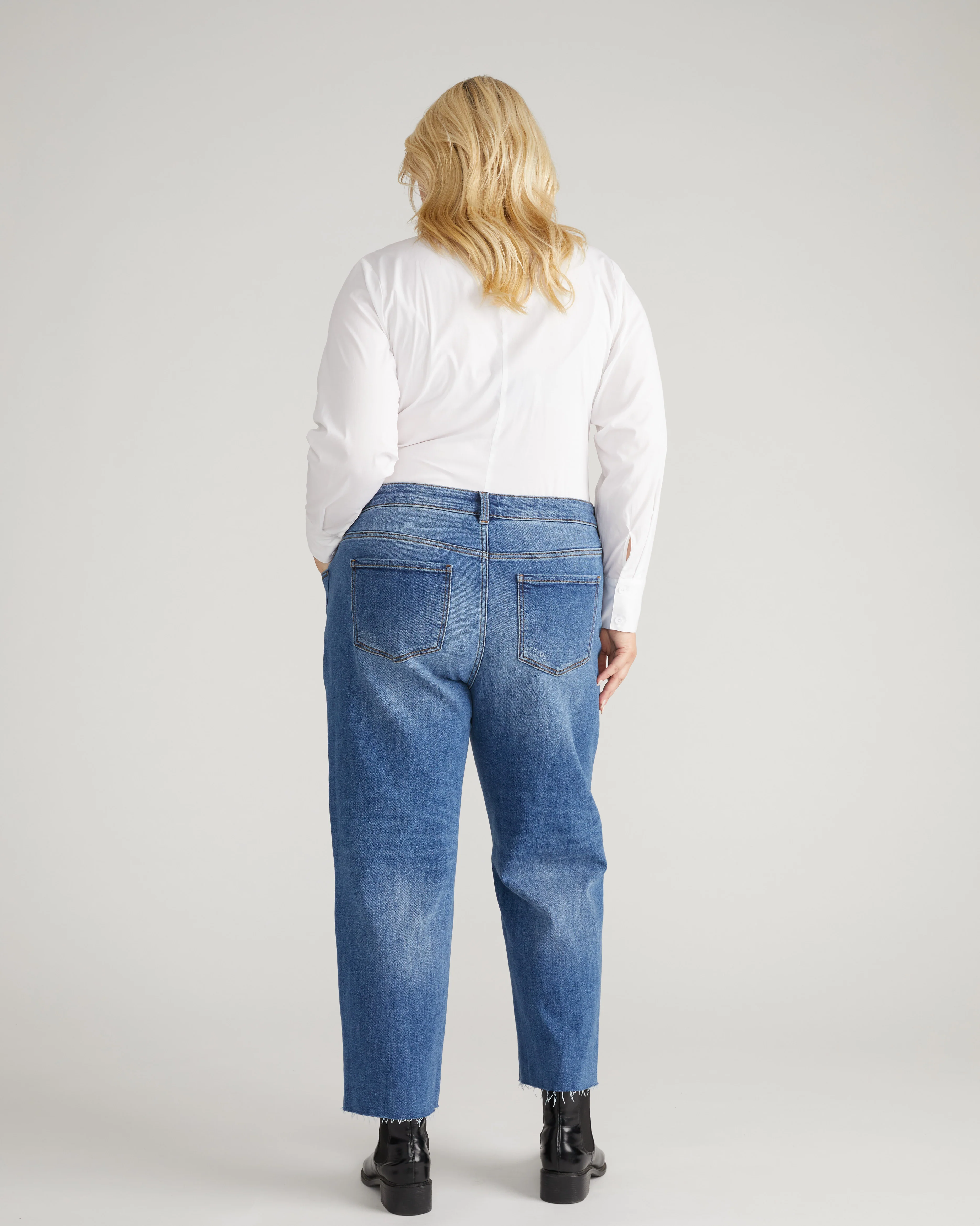 Etta High Rise Straight Leg Jeans 28 Inch - Camden Blue - Image 3