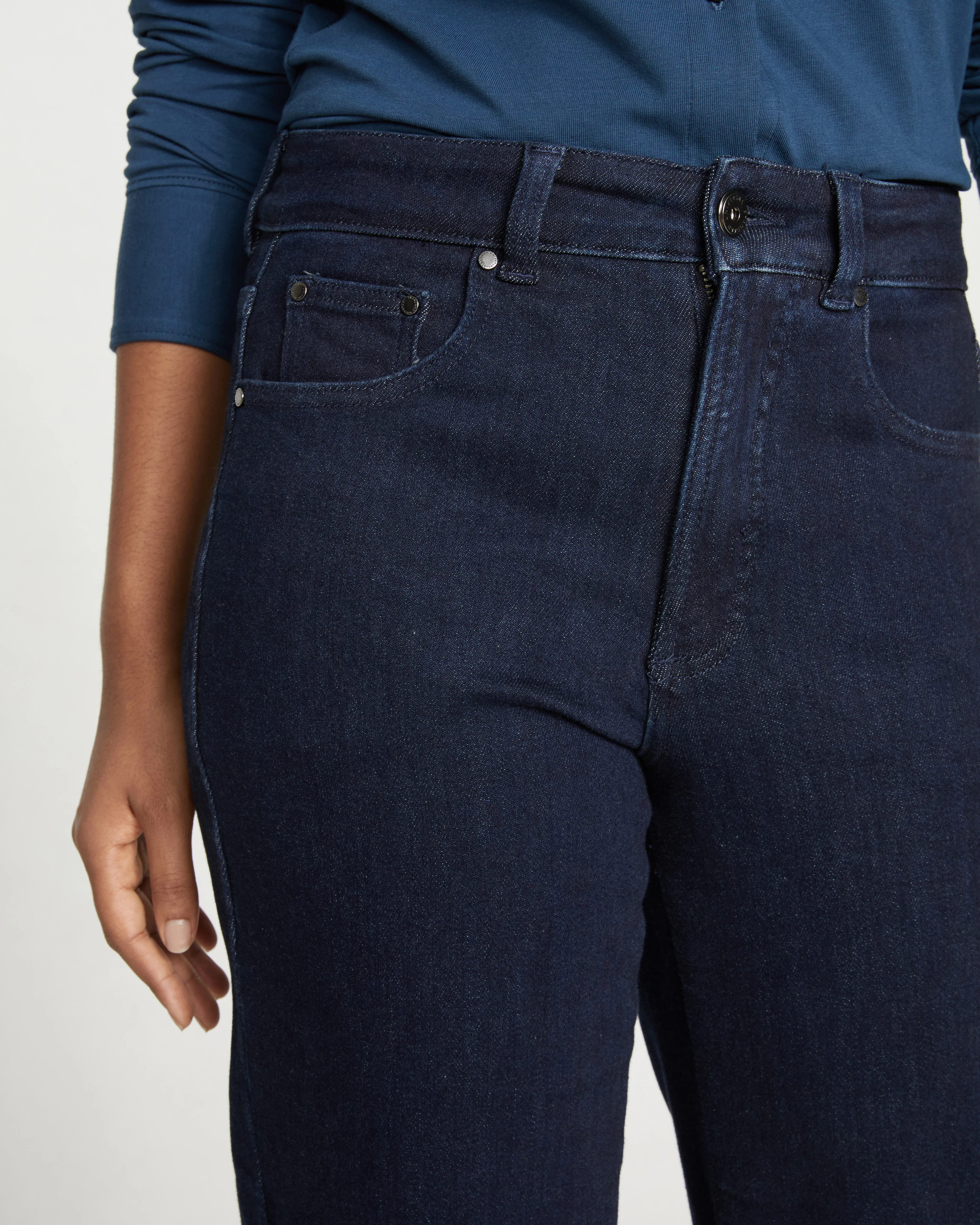 Etta High Rise Straight Leg Jeans 31 Inch - Dark Indigo - Image 2
