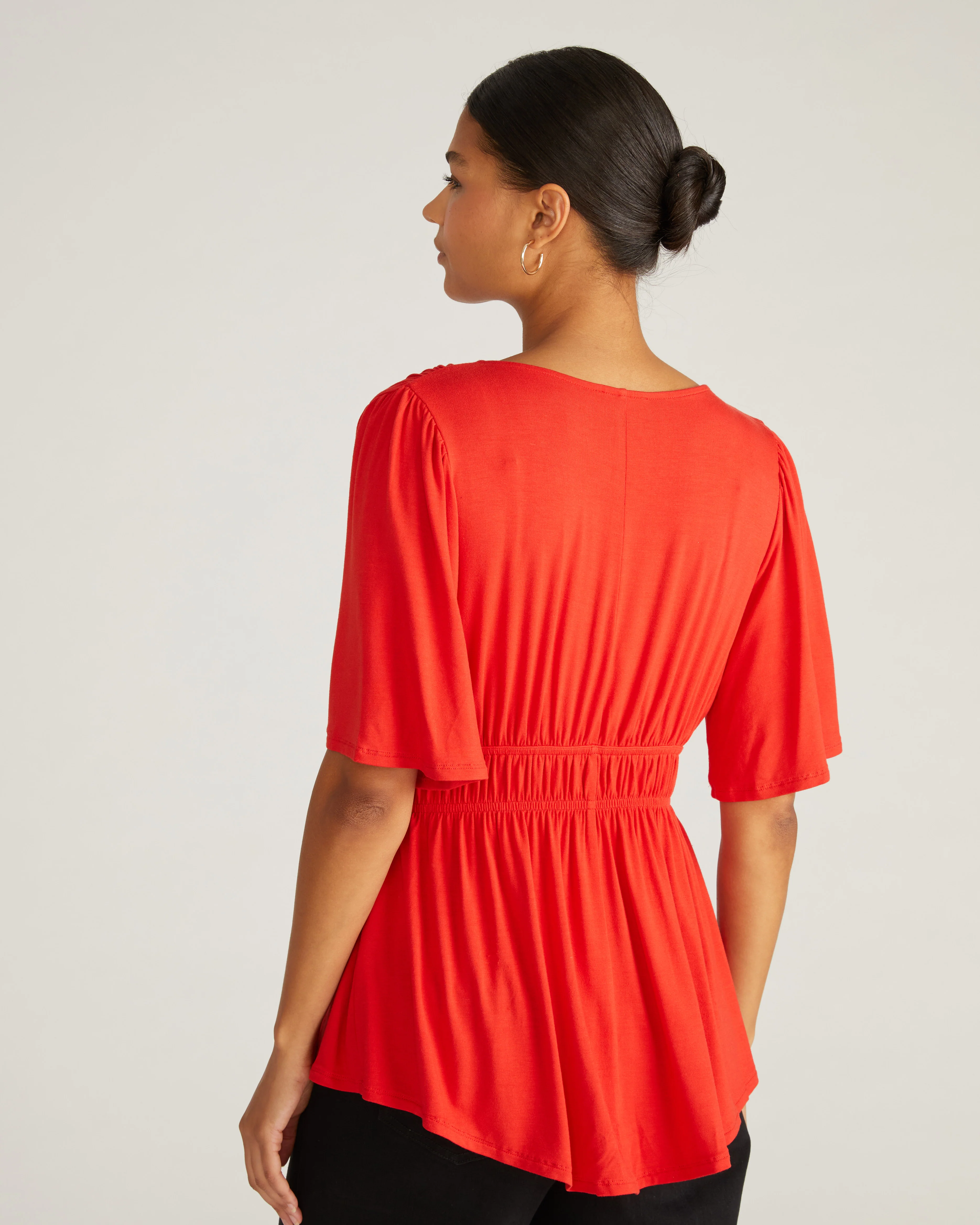 Flora Liquid Jersey Top - Lipstick - Image 5