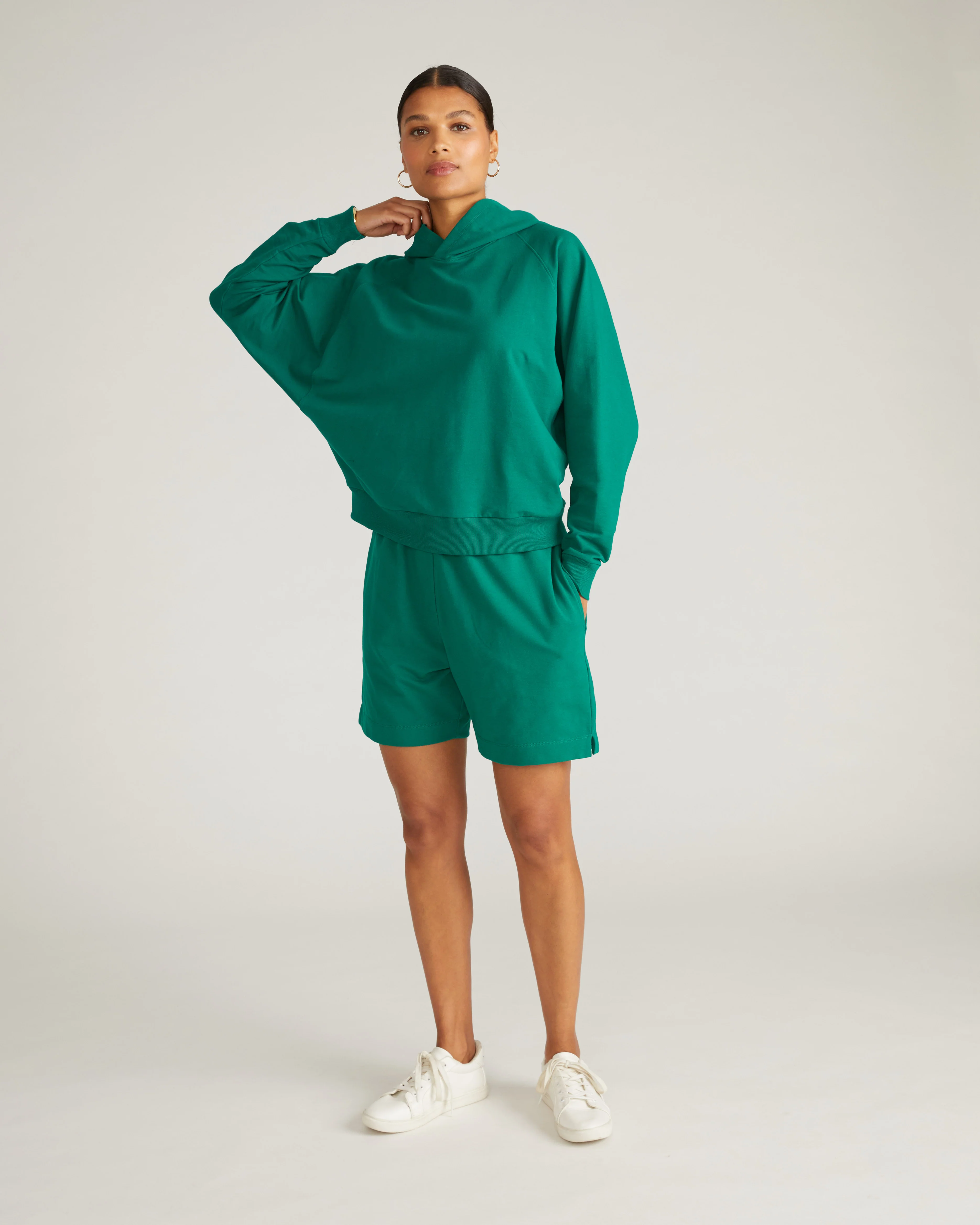 French Terry Pullover Hoodie - Aventurine