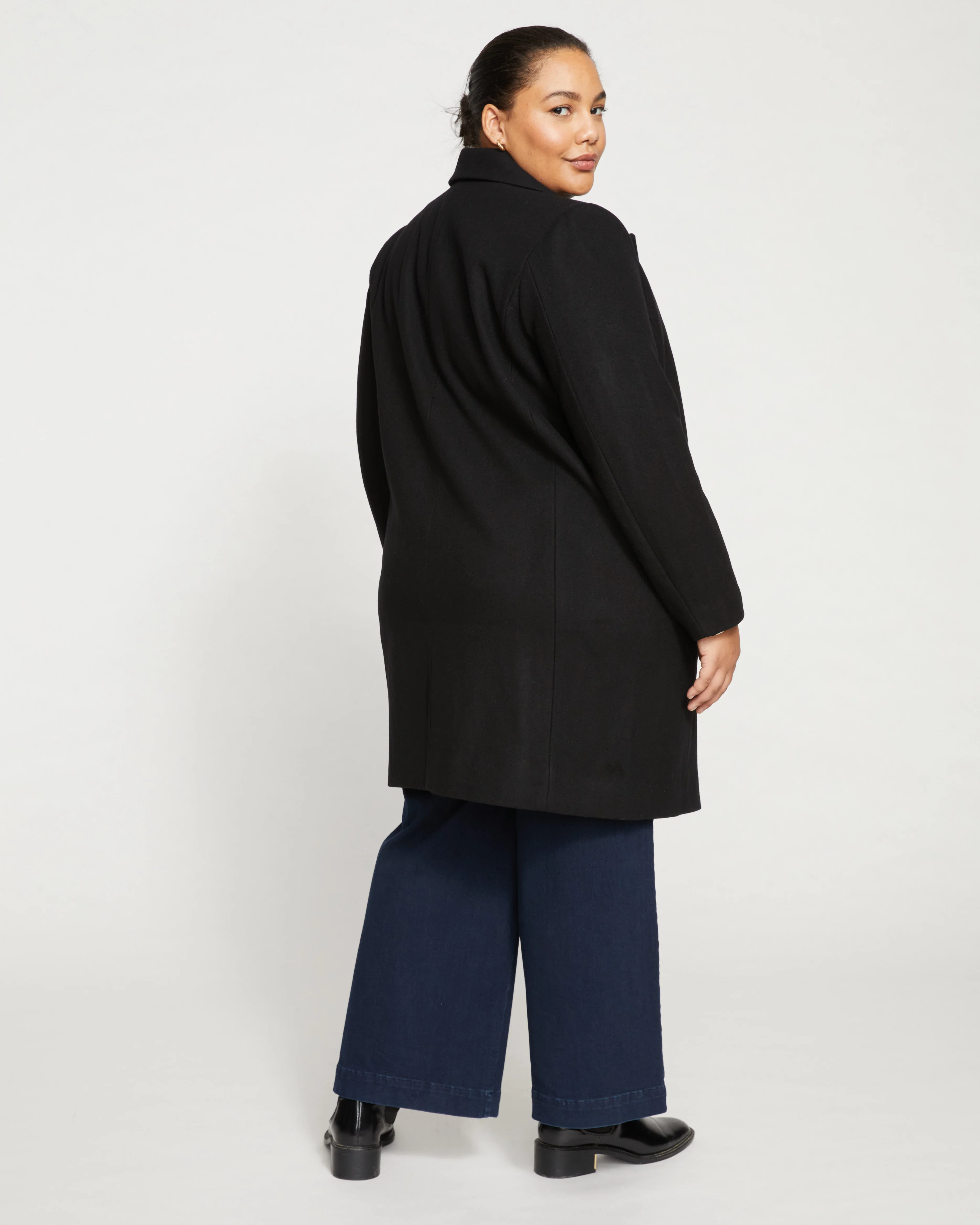 Harlow Classic Wool Coat - Black - Image 4