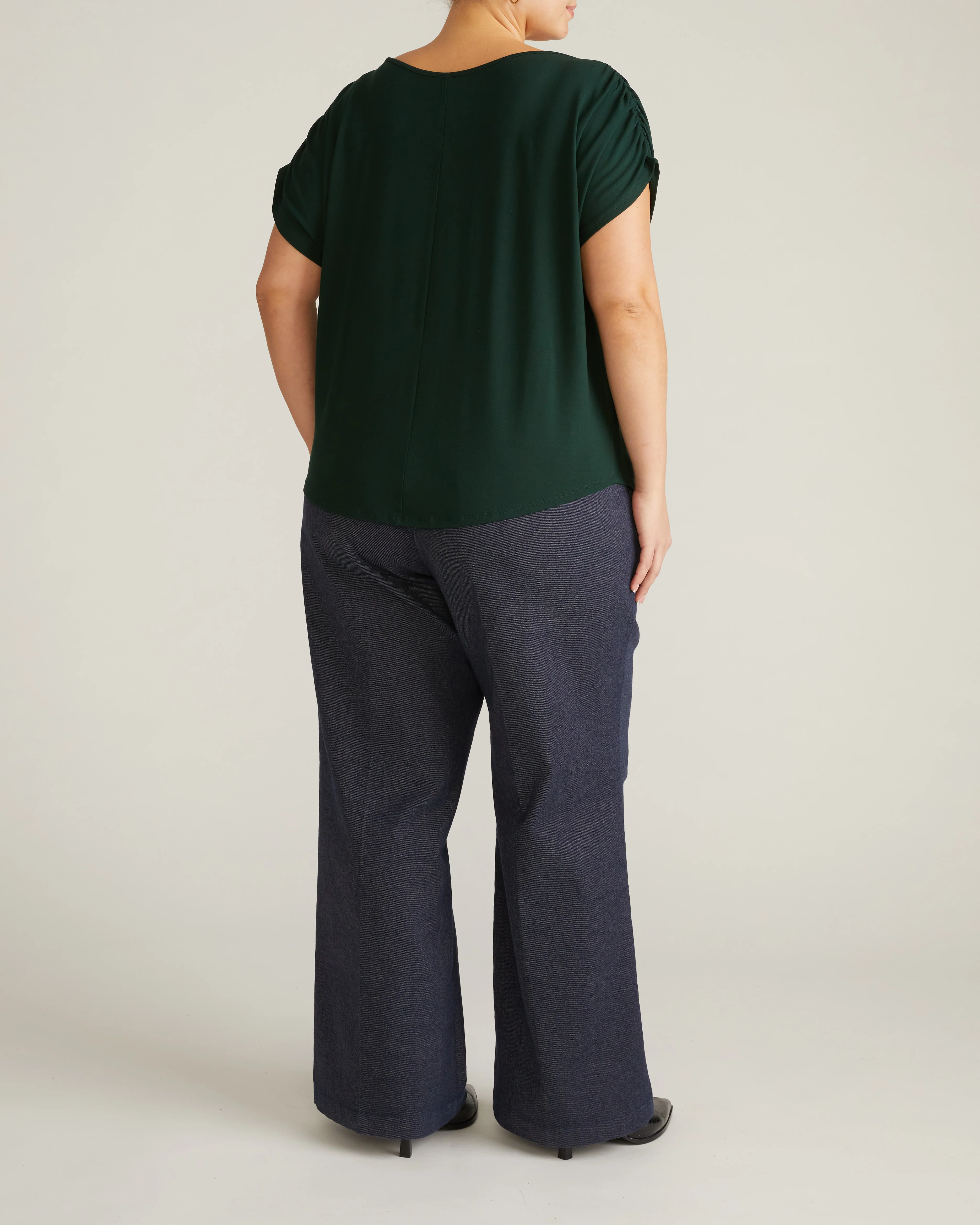 Helena Divine Jersey Gathered Tee - Forest Green - Image 8