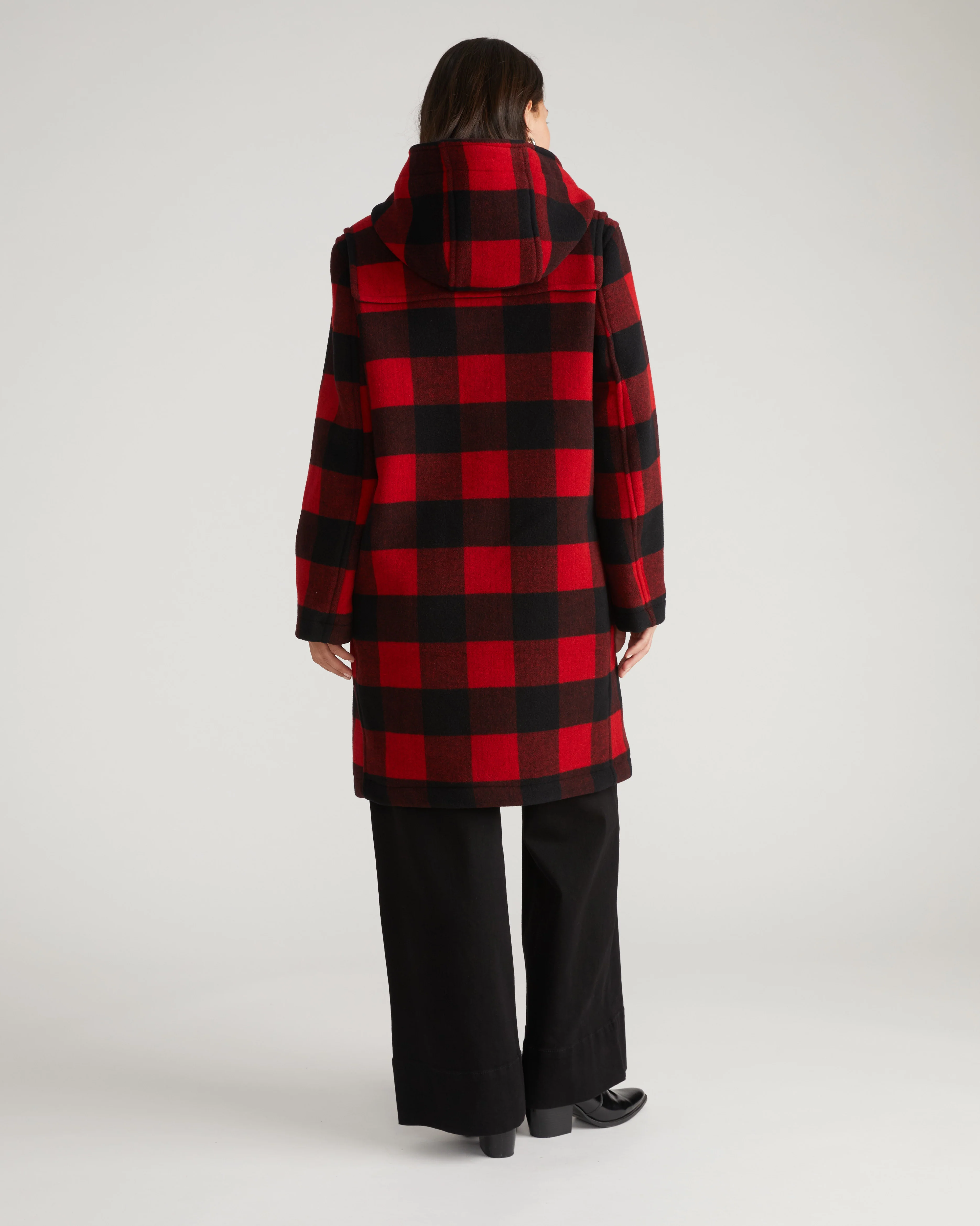 Highlands Duffle Coat - Red Buffalo Check - Image 7
