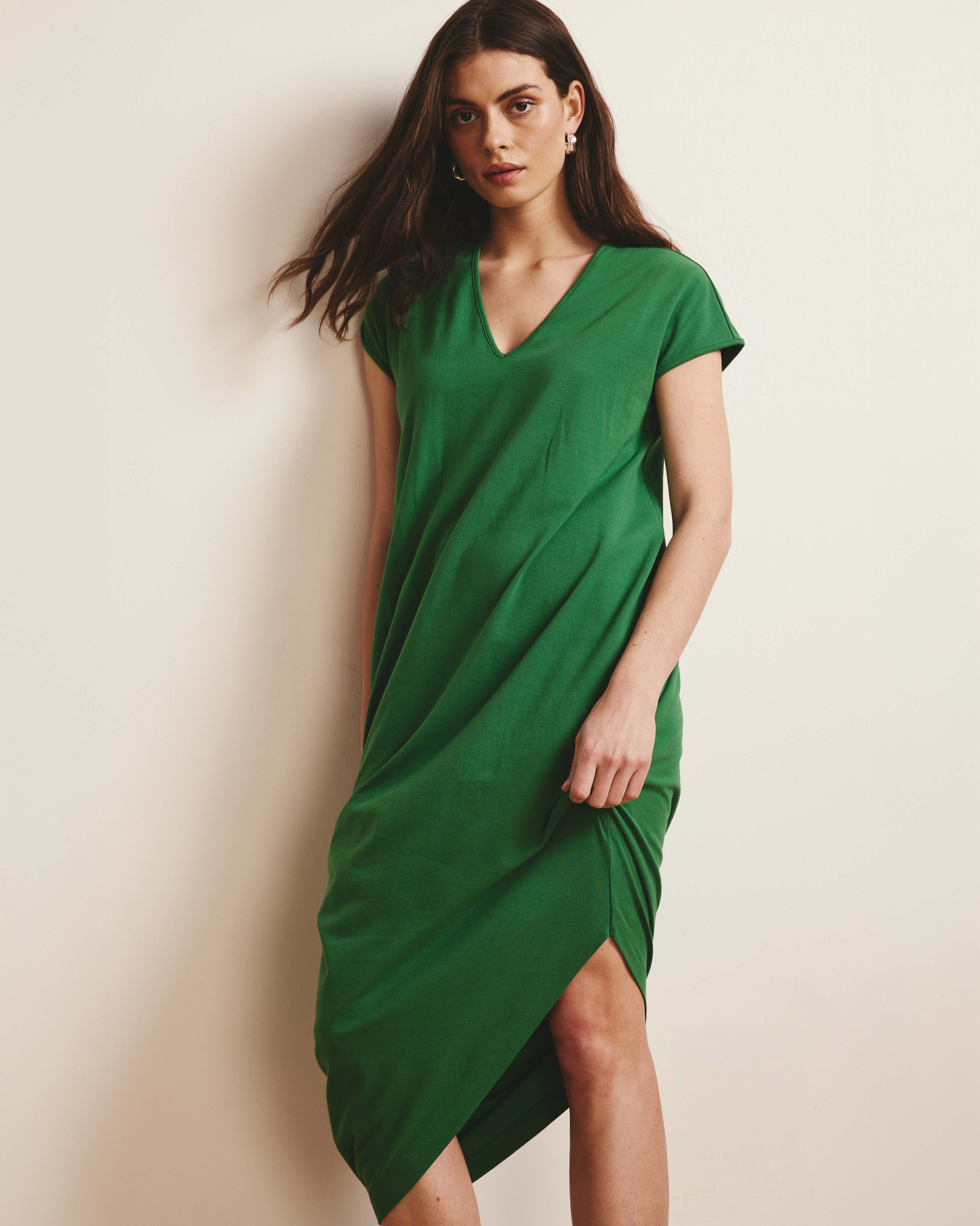 Iconic Geneva V-Neck Dress - Clover - Image 3