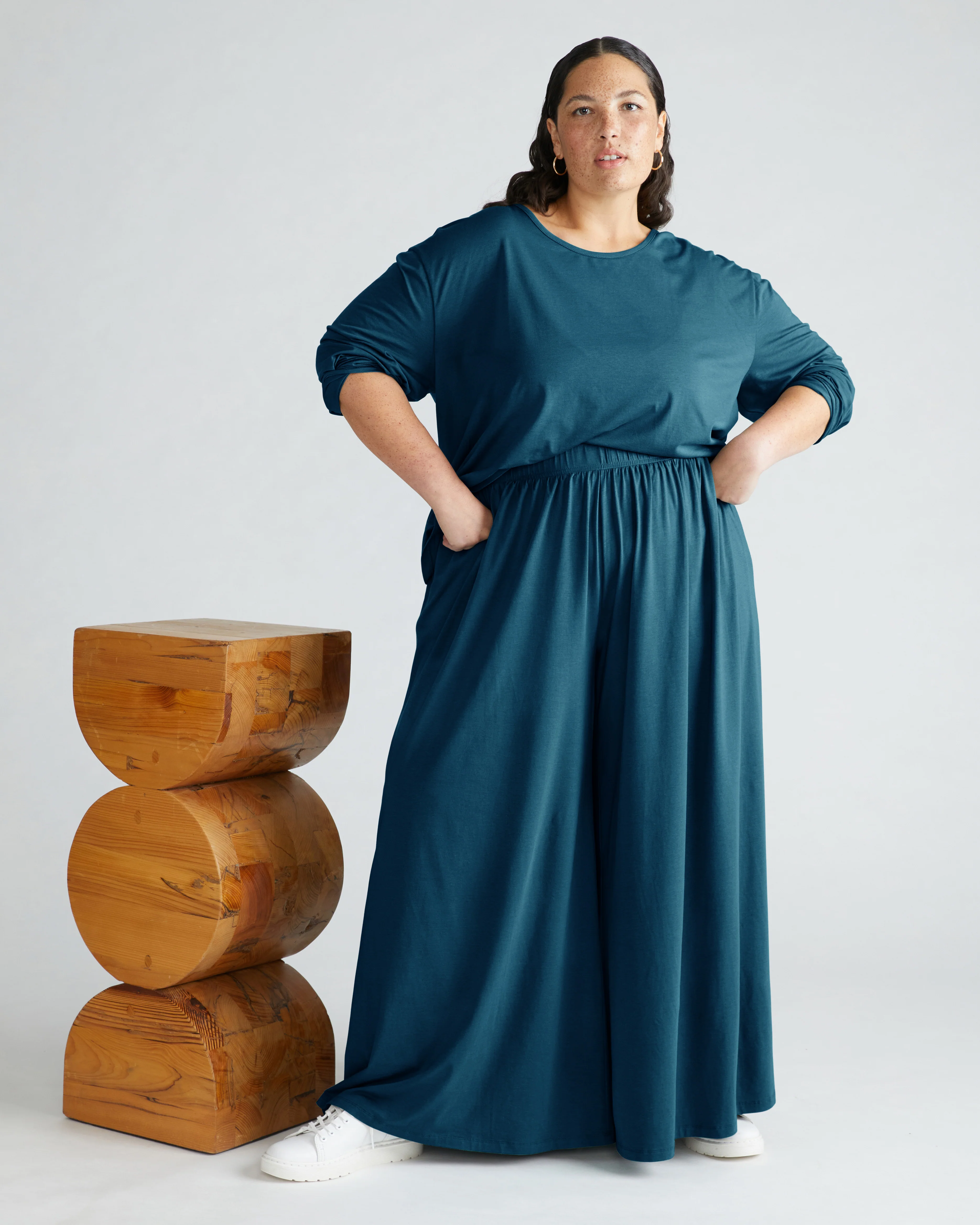 Isadora Wide Leg Lounge Pants - Deep Sea - Image 2