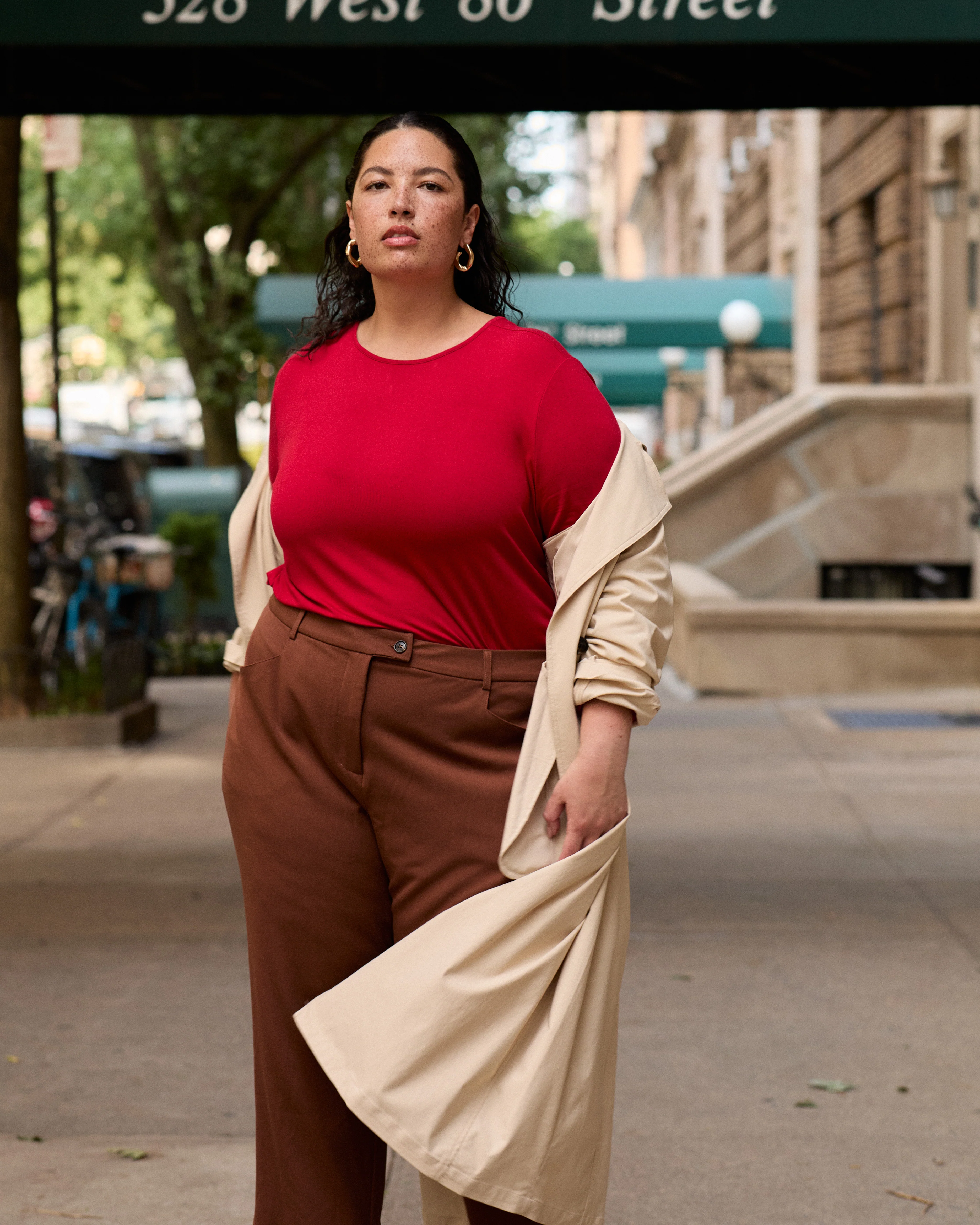 Joan Liquid Jersey Long Sleeve Top - New York Red - Image 2