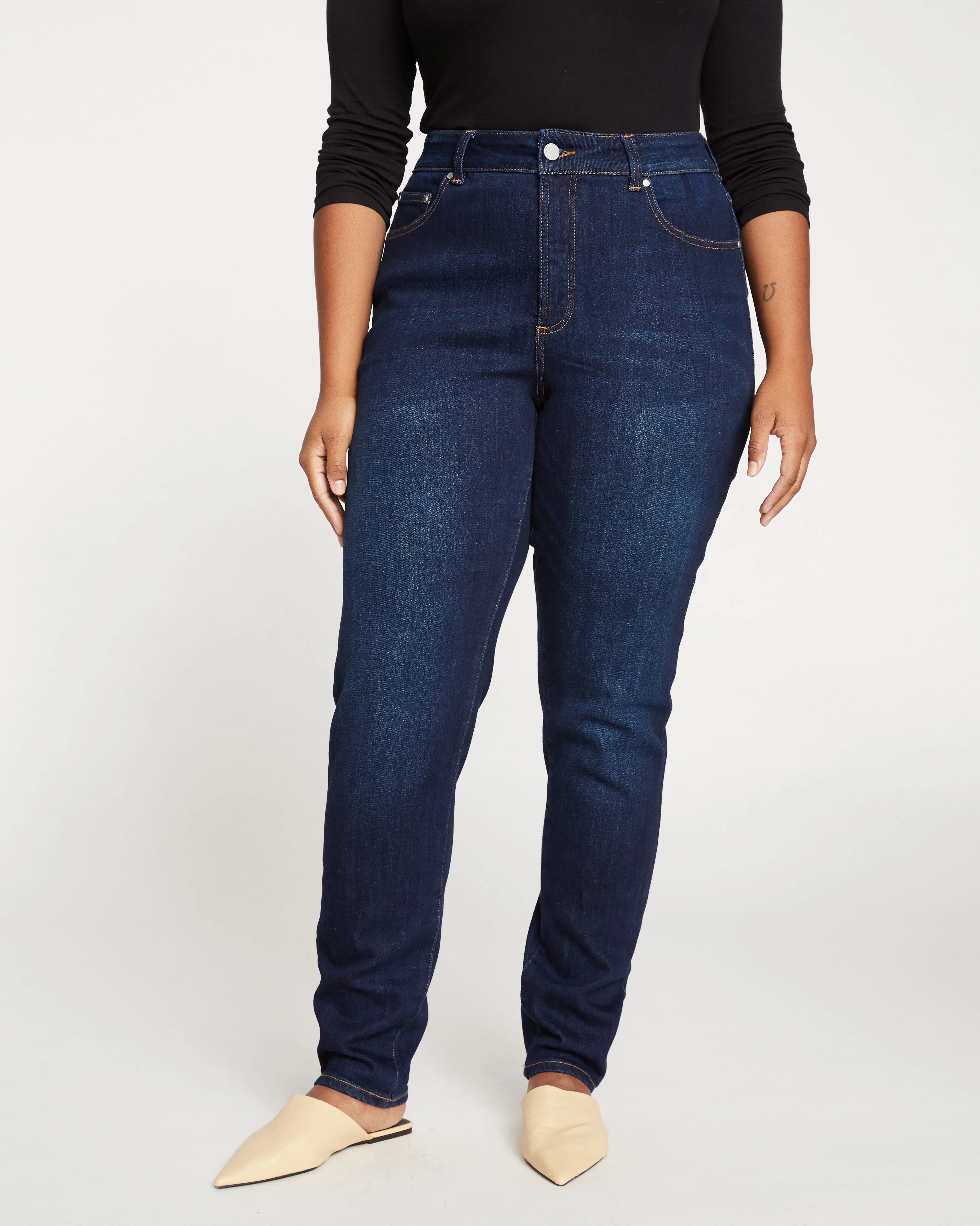 Joni High Rise Curve Slim Leg Jeans 32 Inch - Midnight Blue - Image 2