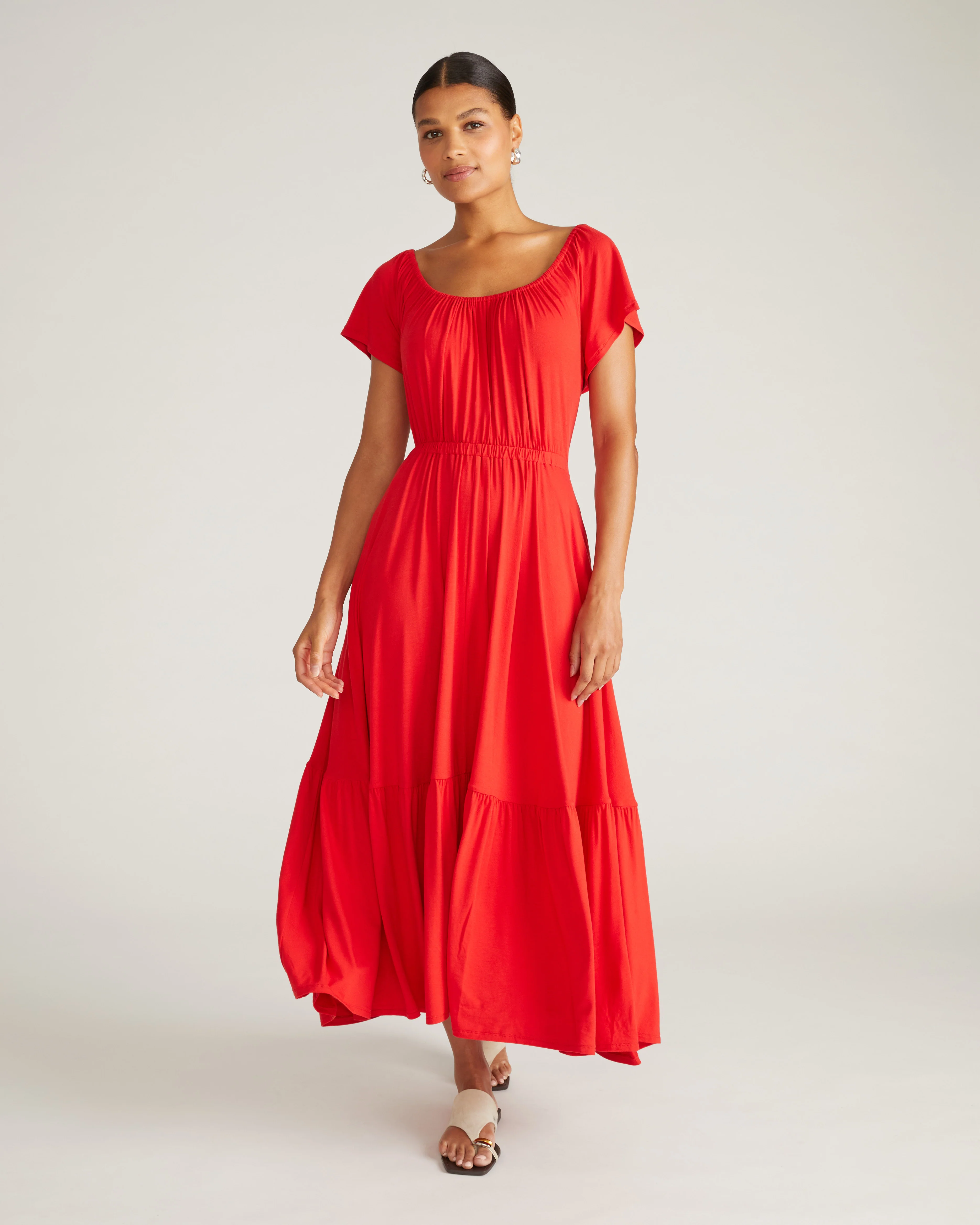 Kahlo Liquid Jersey Dress - Lipstick - Image 4