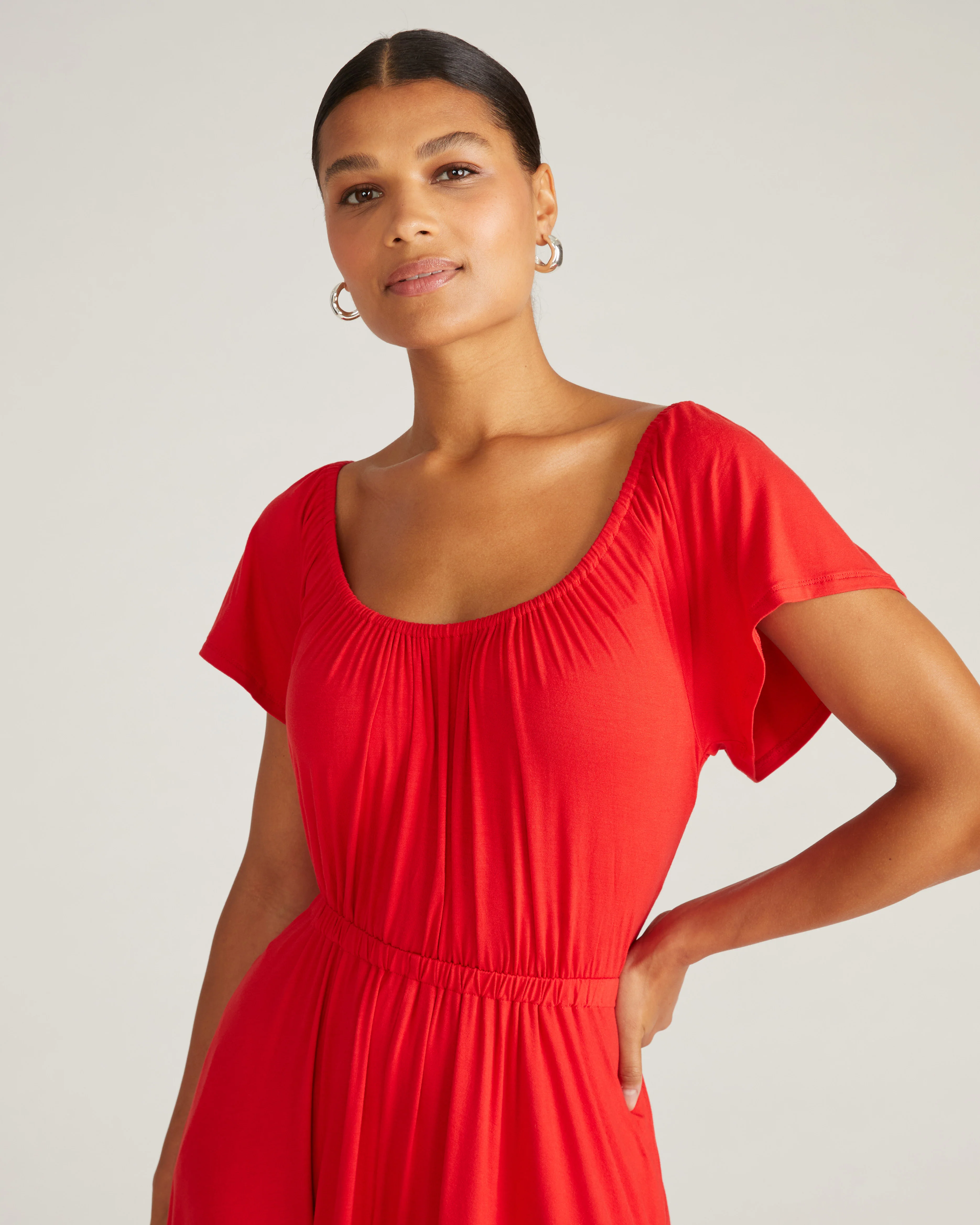 Kahlo Liquid Jersey Dress - Lipstick - Image 5