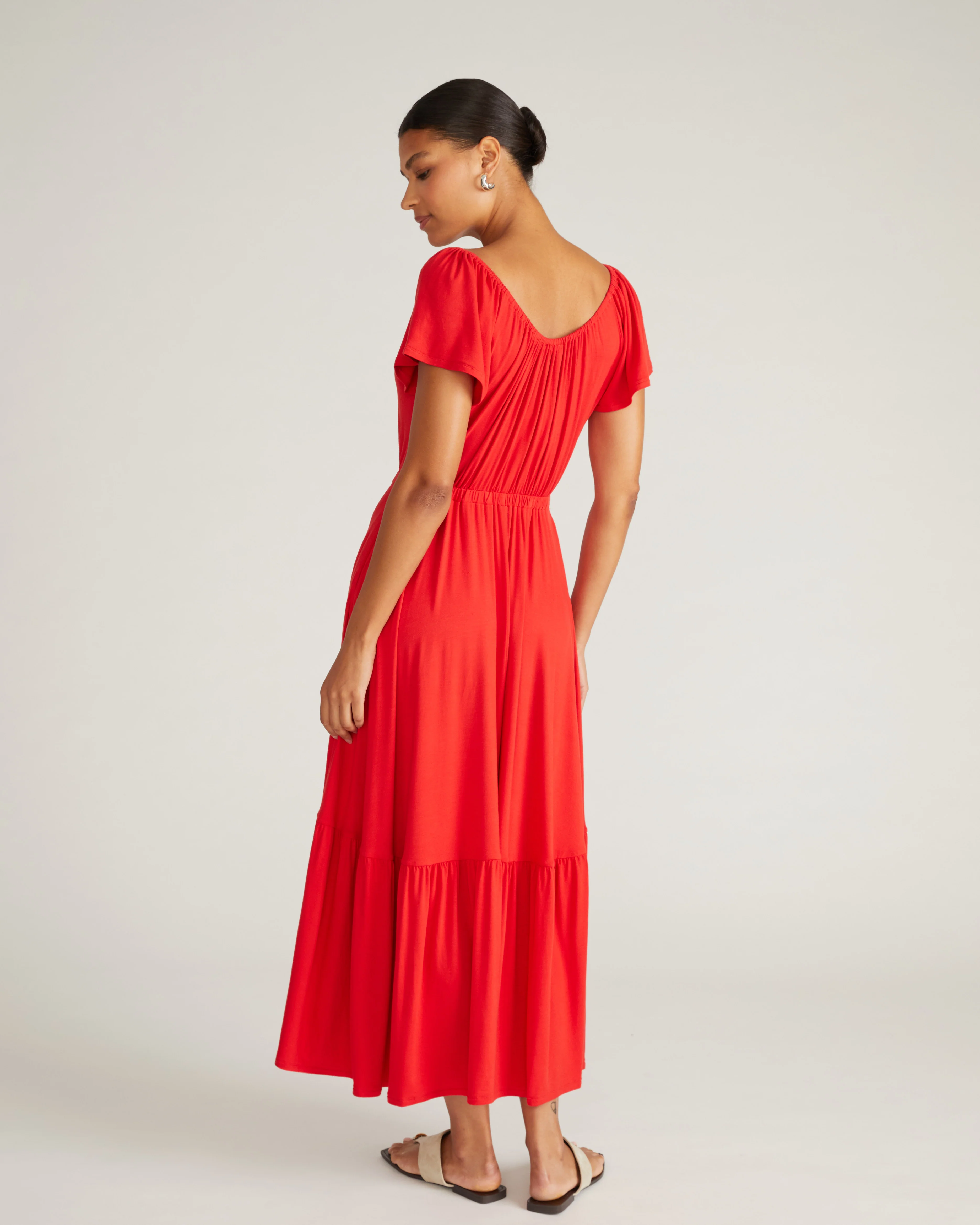 Kahlo Liquid Jersey Dress - Lipstick - Image 6