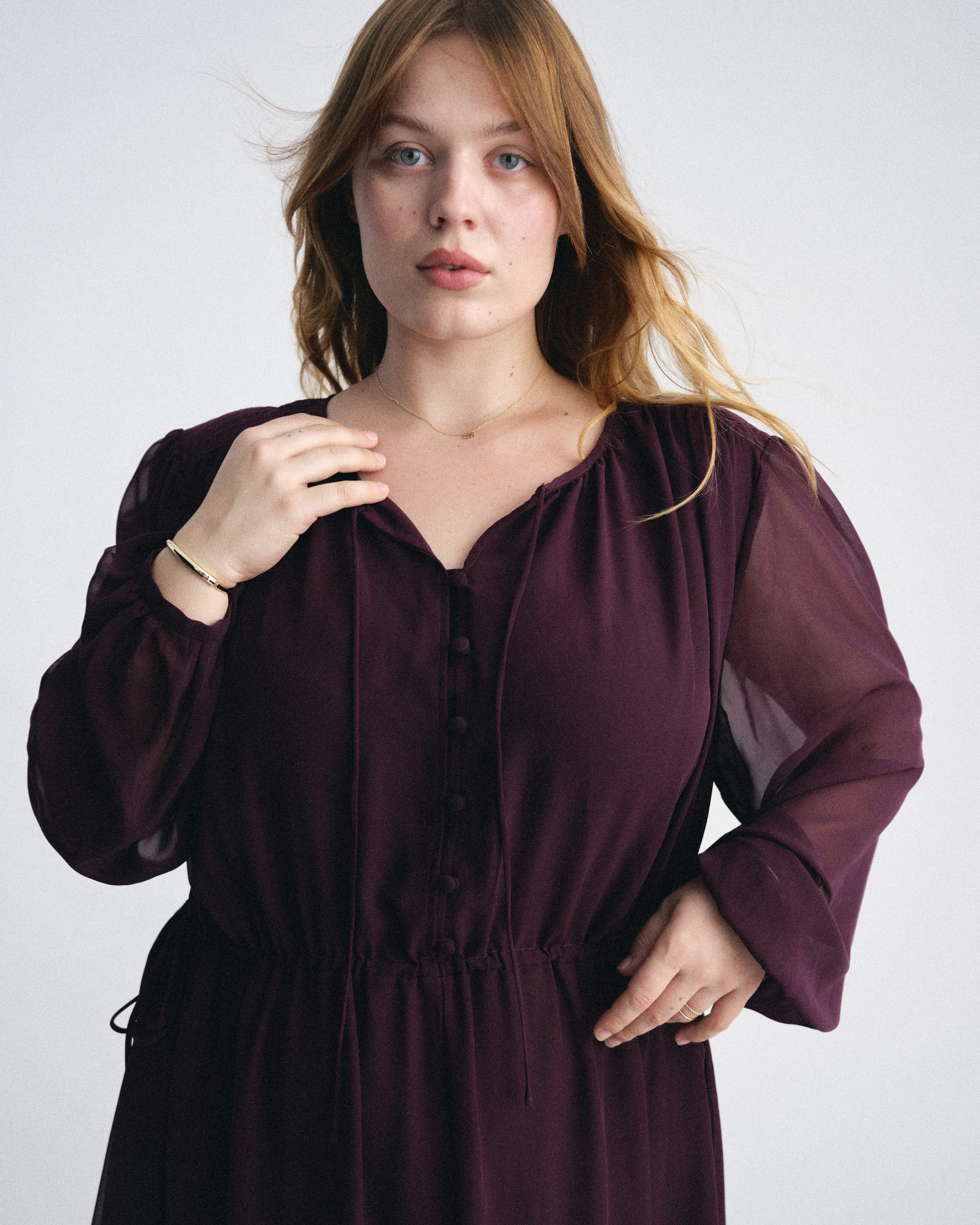 Karina Chiffon Dress - Gamay - Image 2