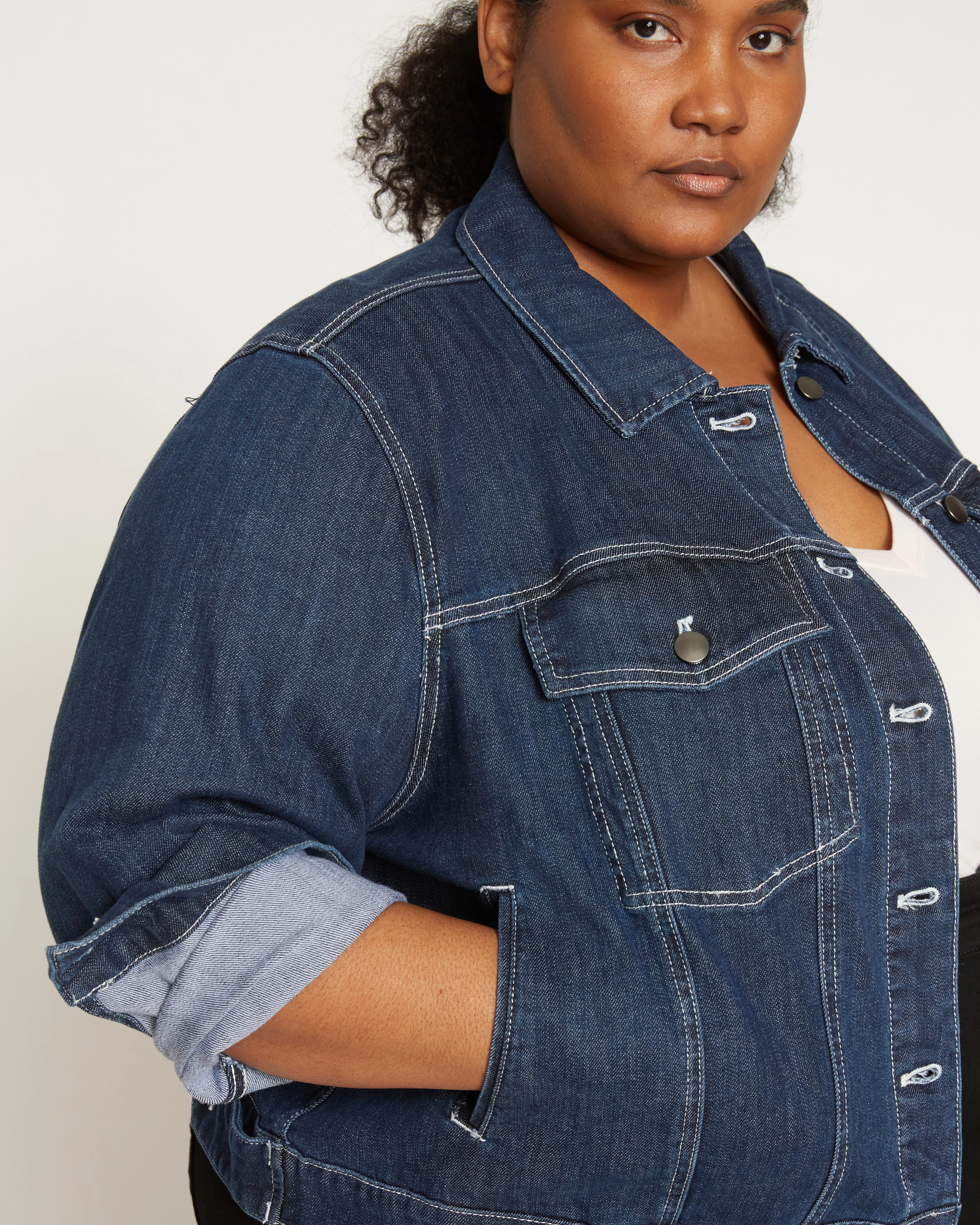 Kelsey Denim Jacket - Dark Indigo - Image 5