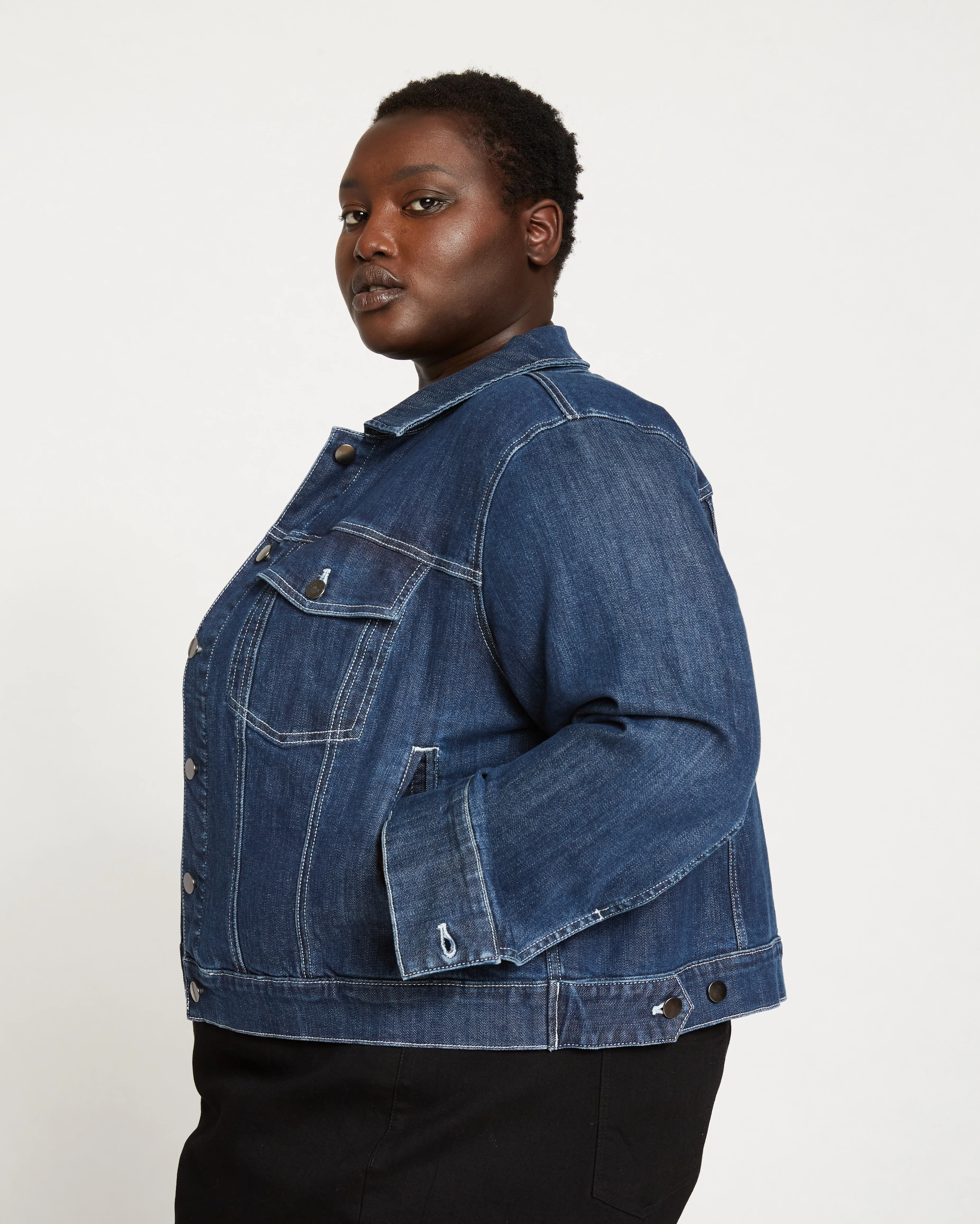 Kelsey Denim Jacket - Dark Indigo - Image 8