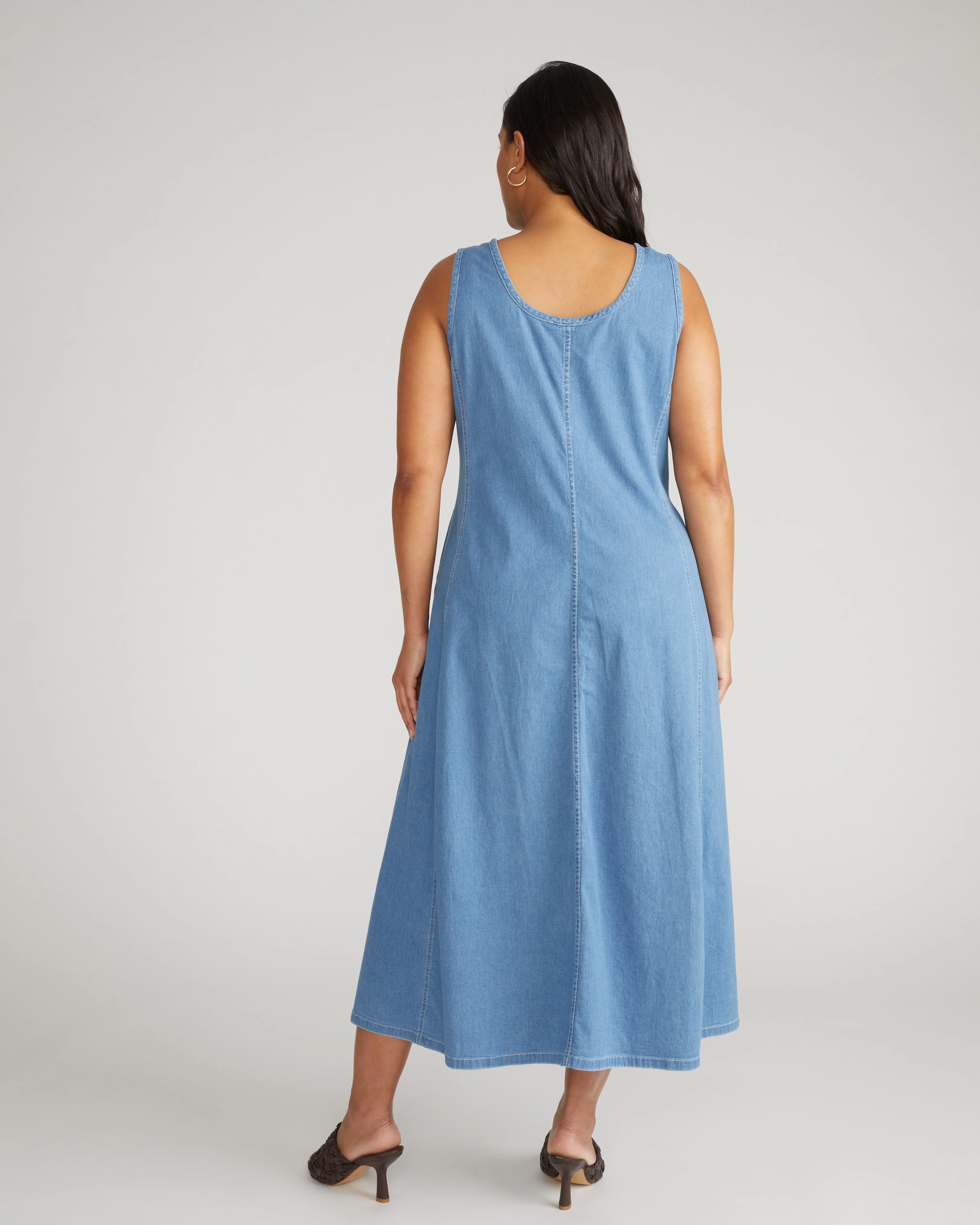 Kendra Cotton Chambray Tank Dress - Cove Blue - Image 5