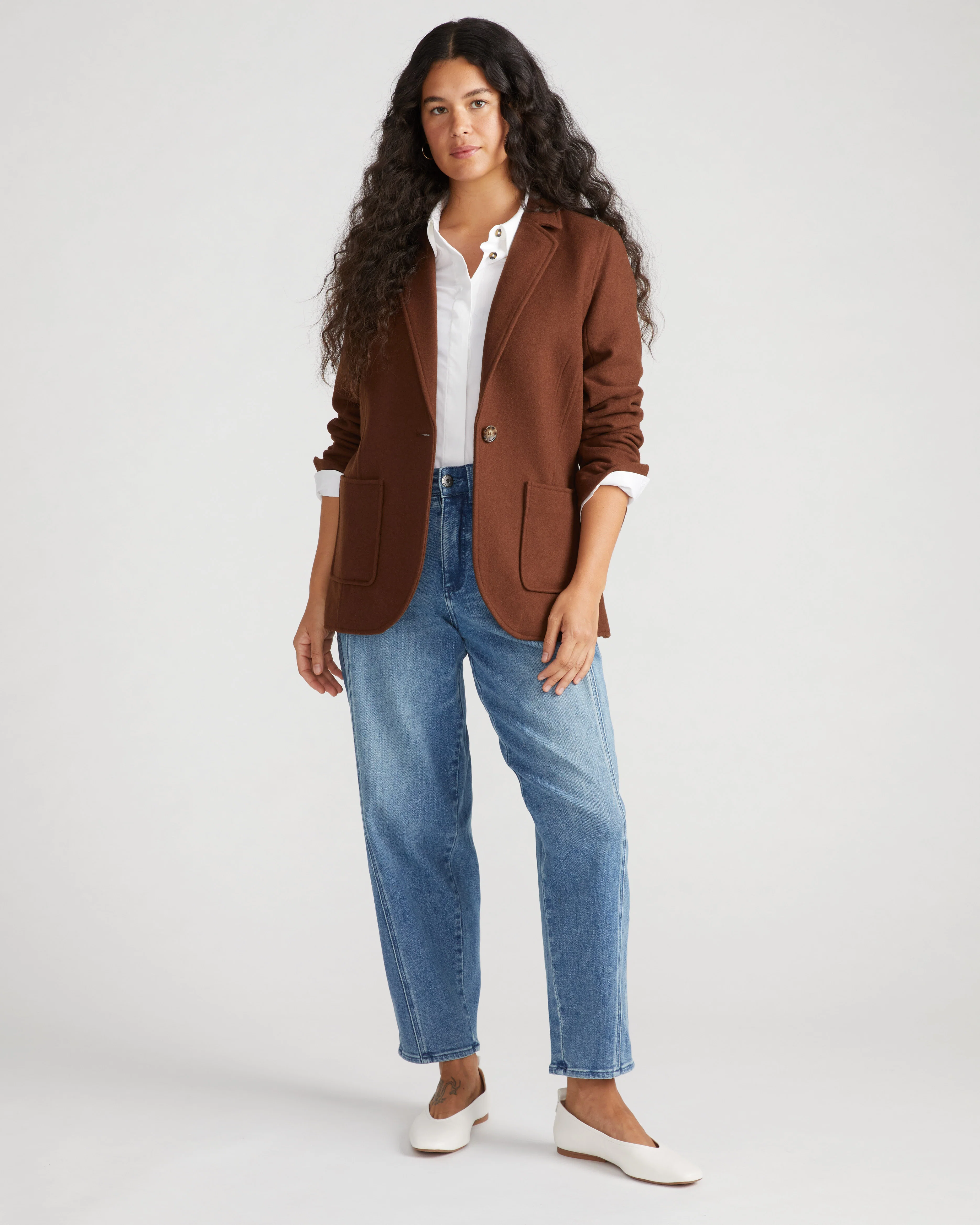 Kidjo Tailored Wool Jacket - Grizzly - Image 2