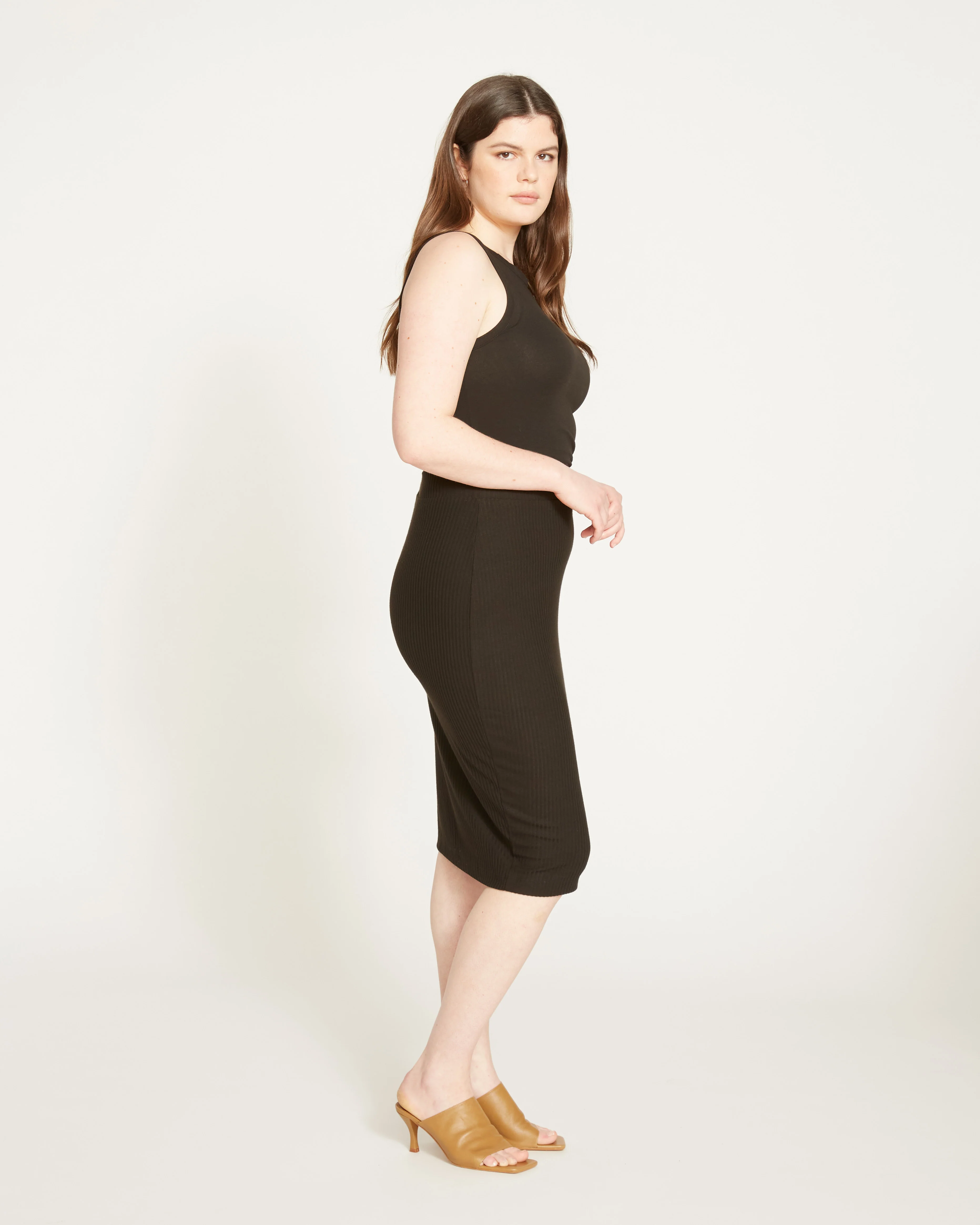 Le Bon Ribbed Skirt - Black - Image 3