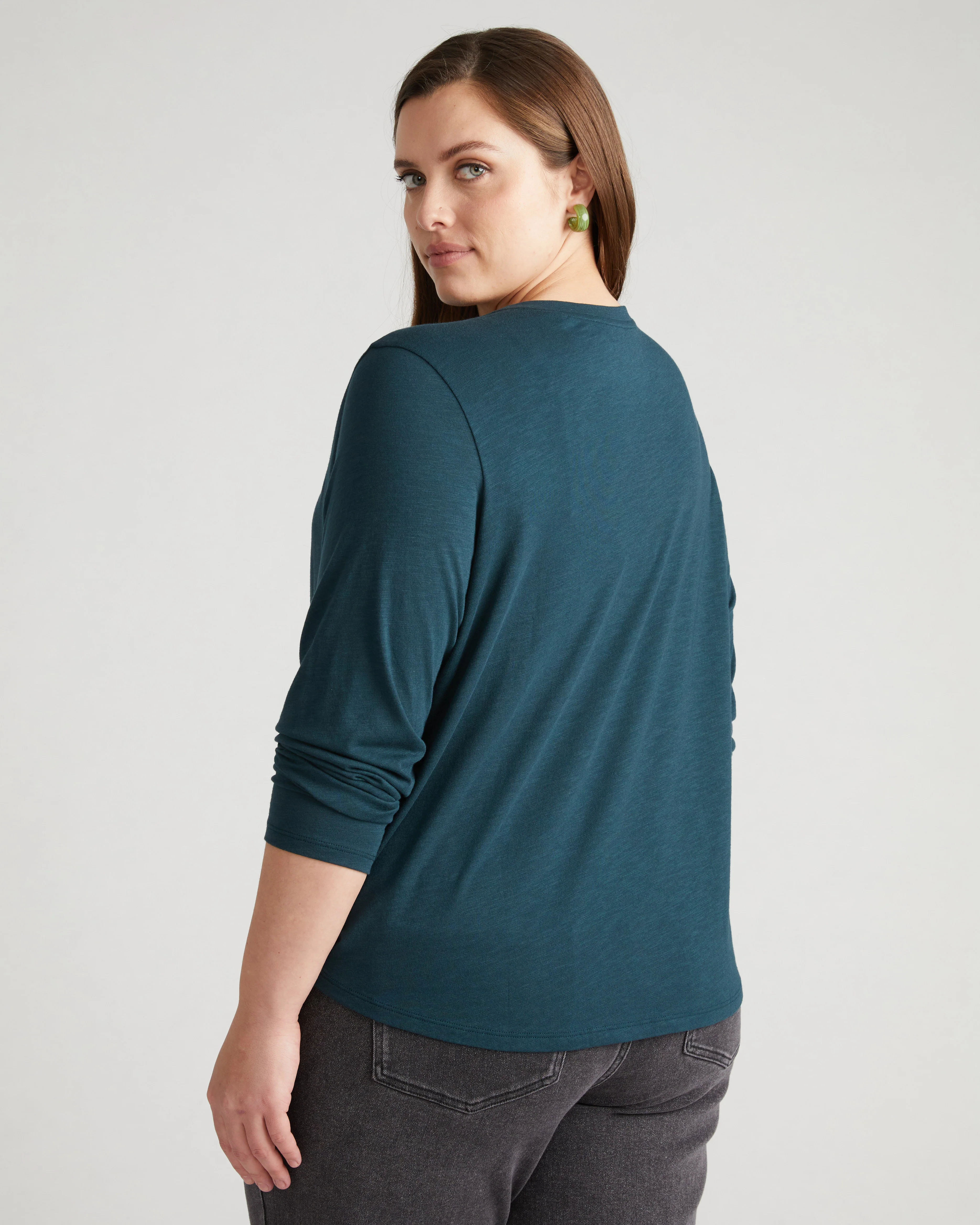 Light-As-Air Long Sleeve Crew Neck Tee - Deep Sea - Image 4