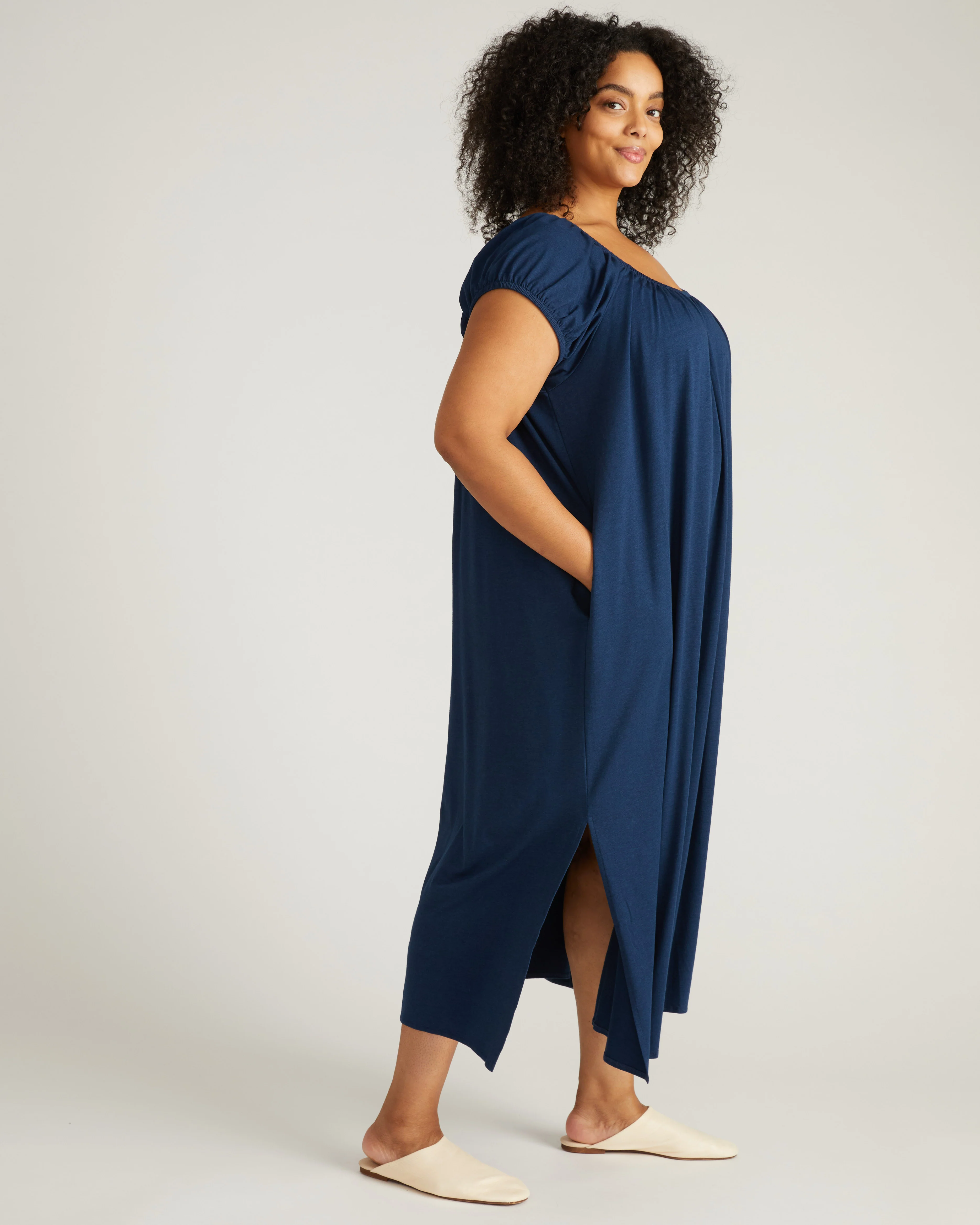 Lilian Long Sleep Dress - Pageant Blue - Image 3