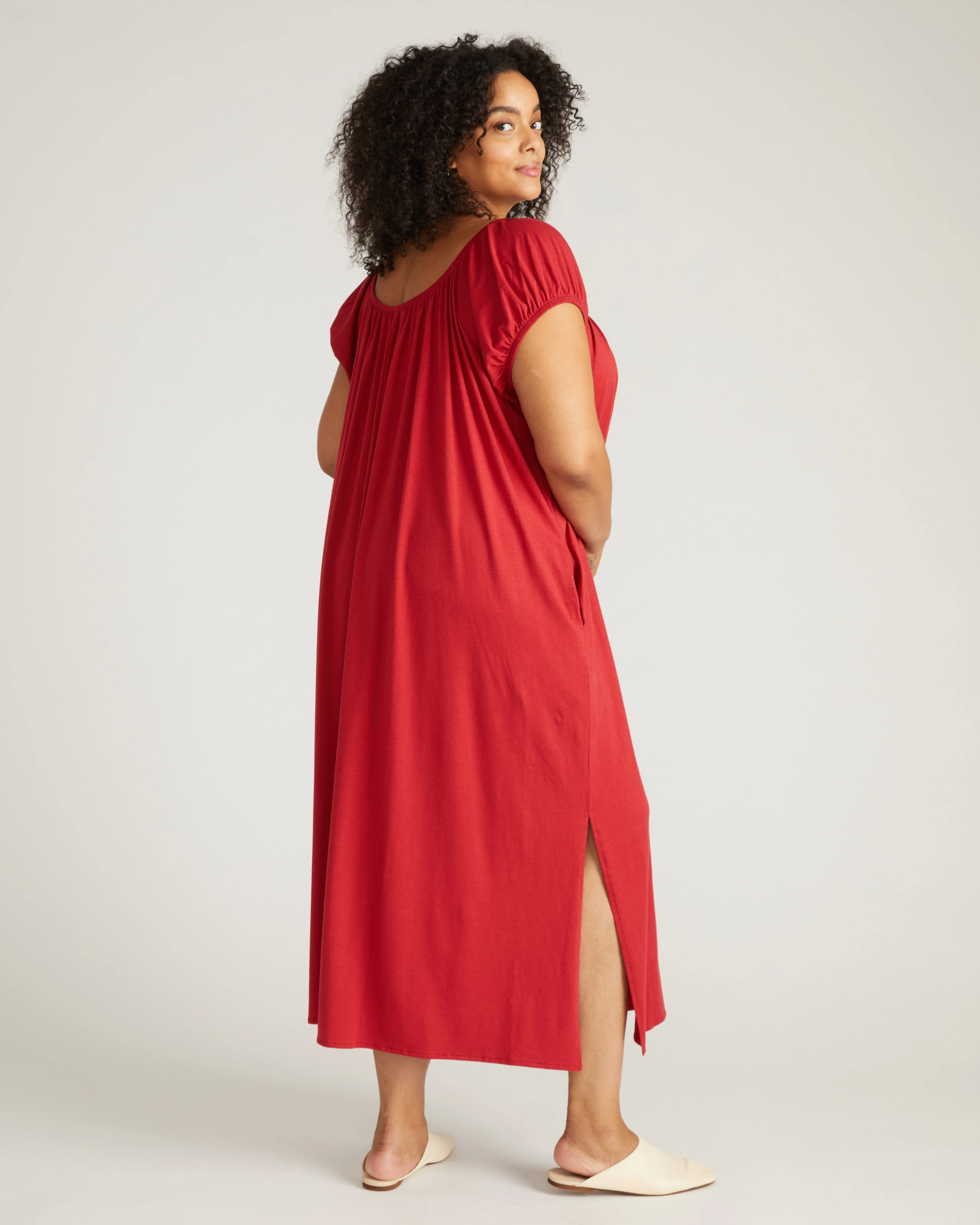 Lilian Long Sleep Dress - Raspberry - Image 3