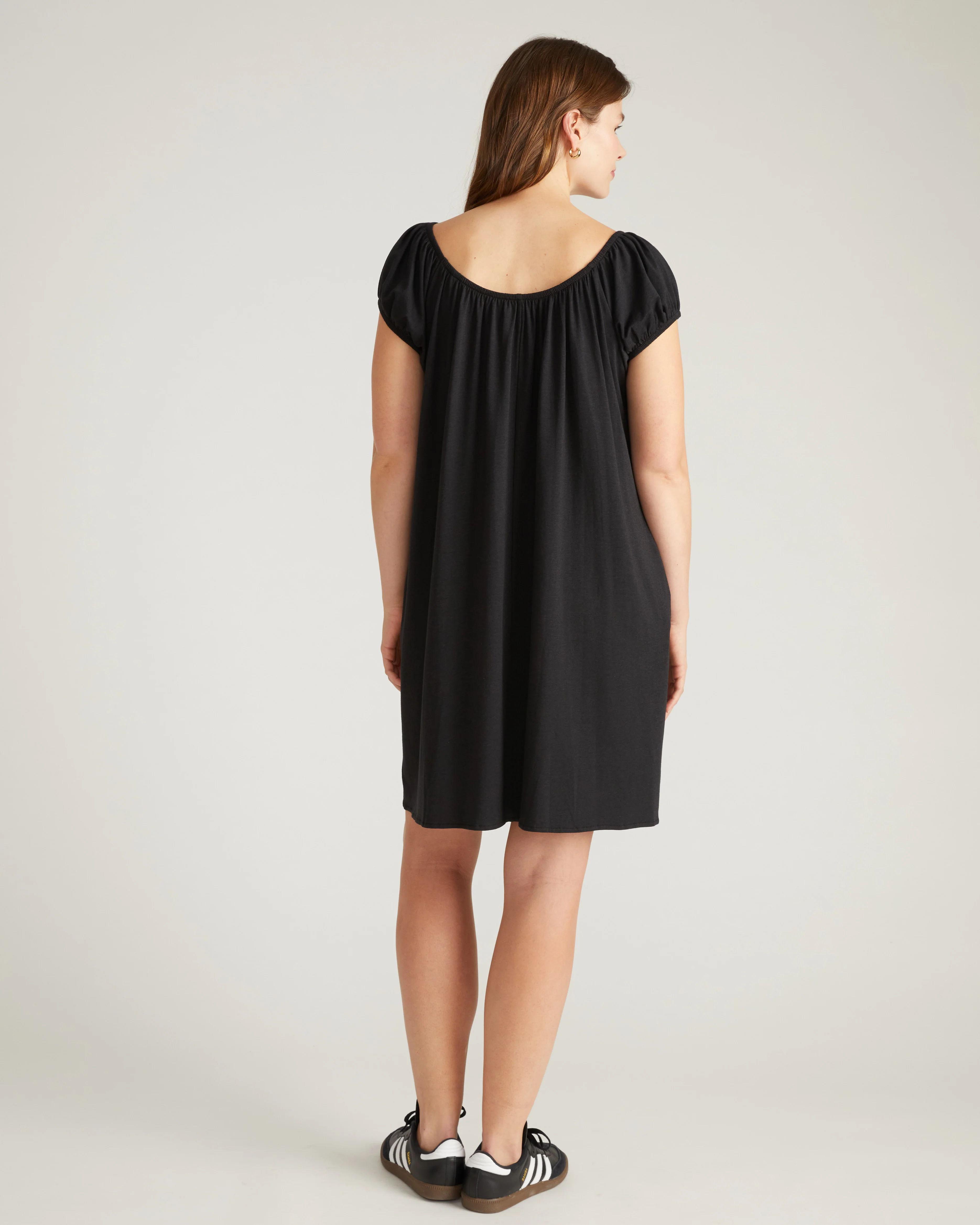 Lilian Short Sleep Dress - Black - Image 3