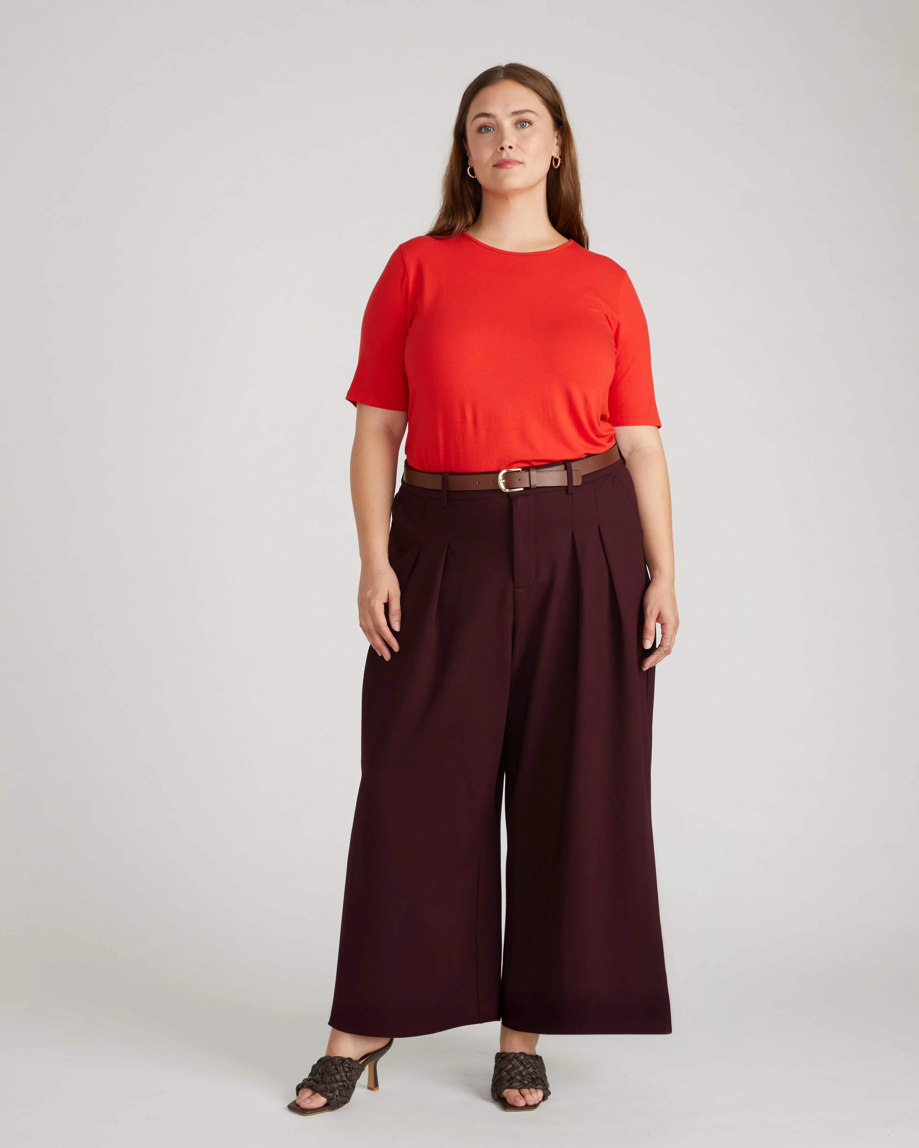Lily Liquid Jersey Crew Neck Stovepipe Tee - Lipstick - Image 2