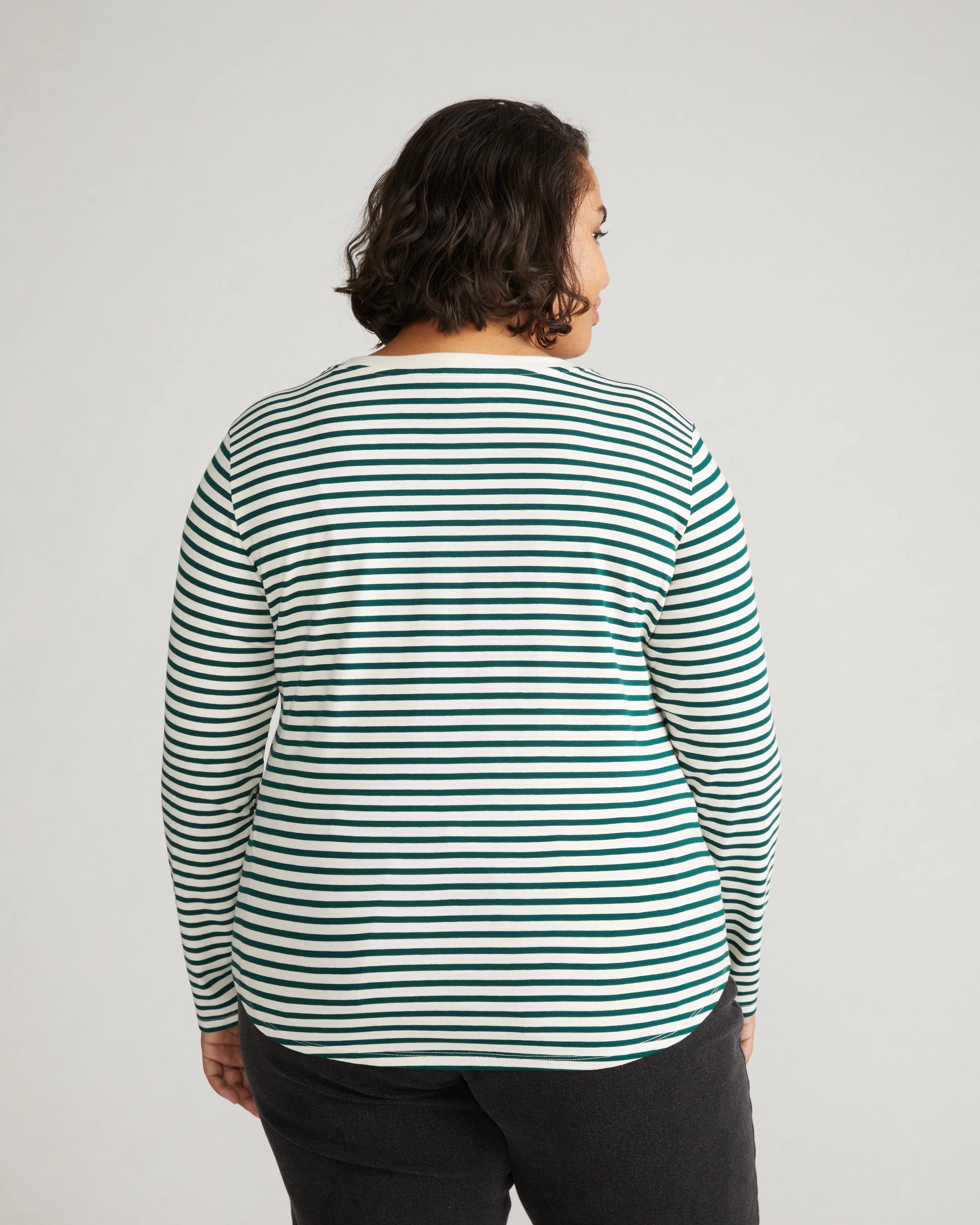 Long Sleeve Tee Rex - Bone/Botanic Stripe - Image 3