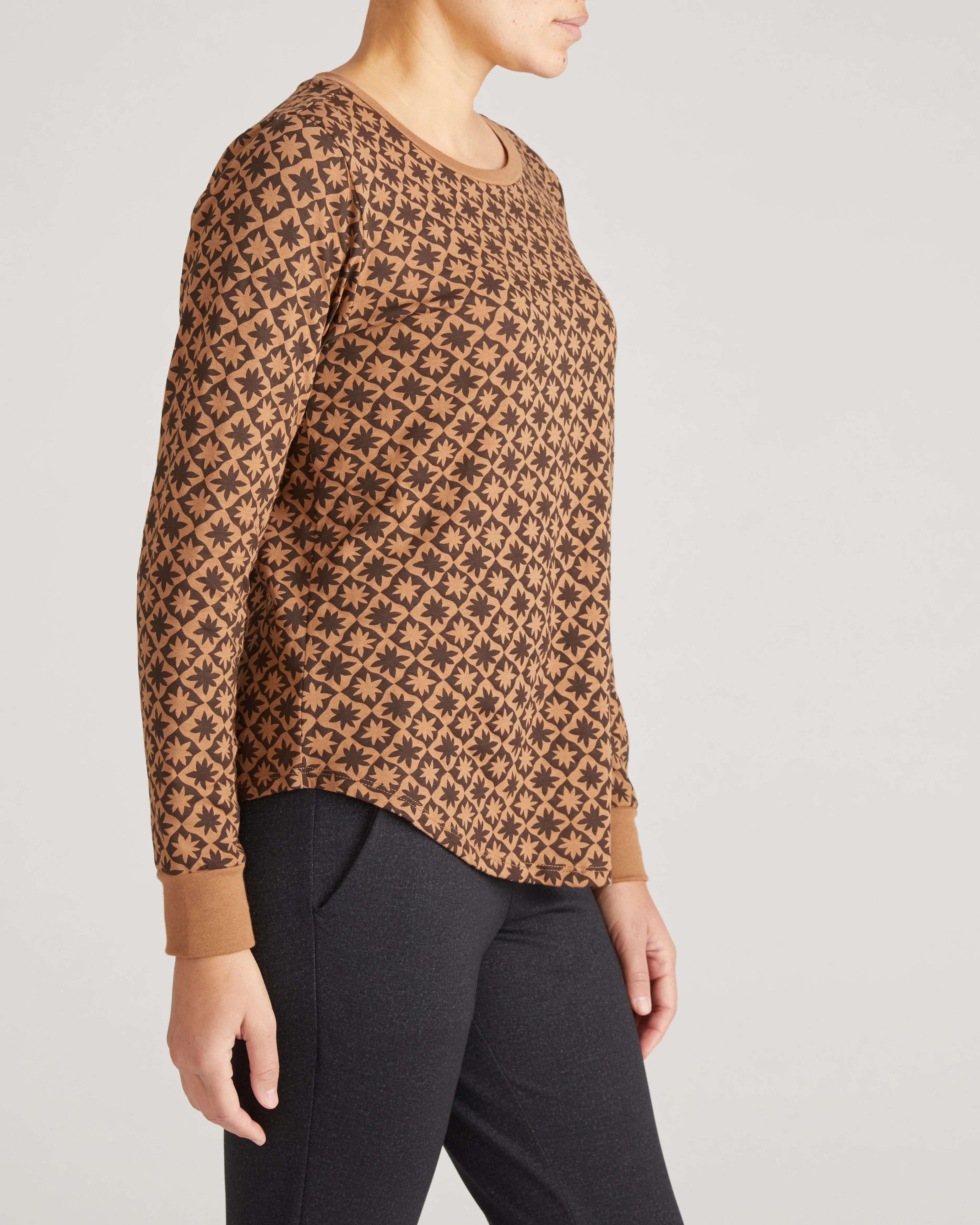 Long Sleeve Tee Rex - Brown Hacienda Print - Image 3