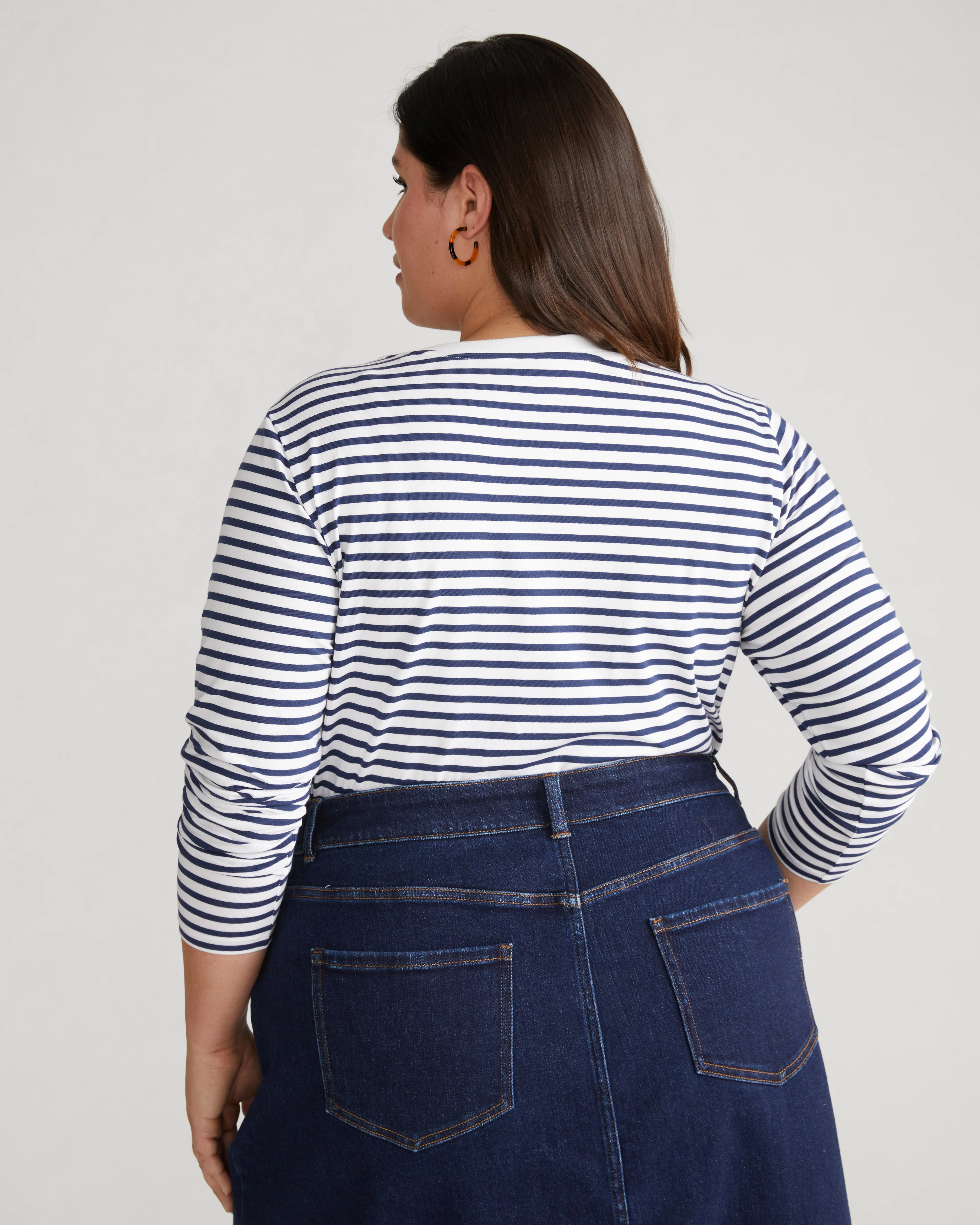 Long Sleeve Tee Rex - White/Cenote Stripe - Image 3