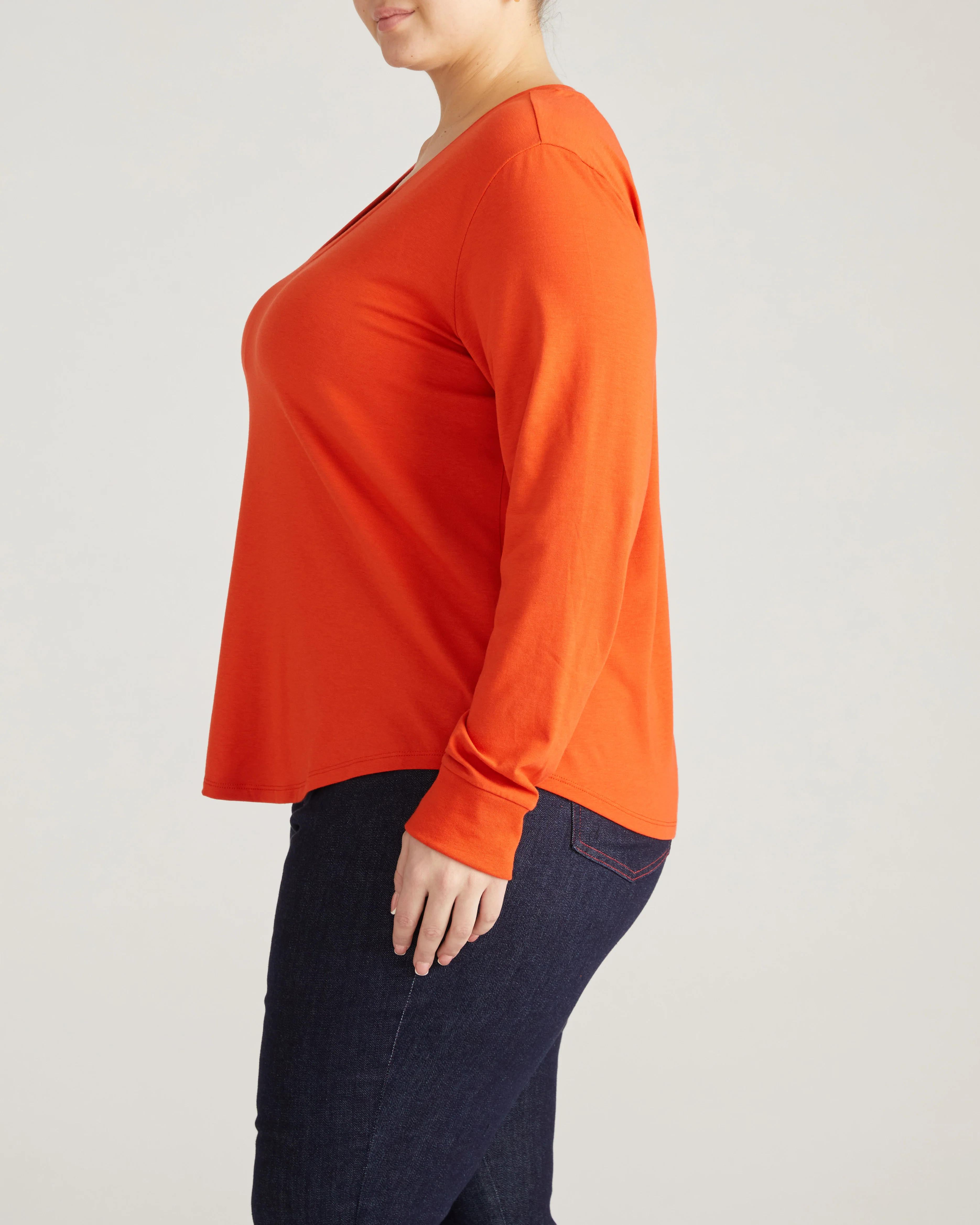 Long Sleeve V Rex - Orange Flame - Image 4