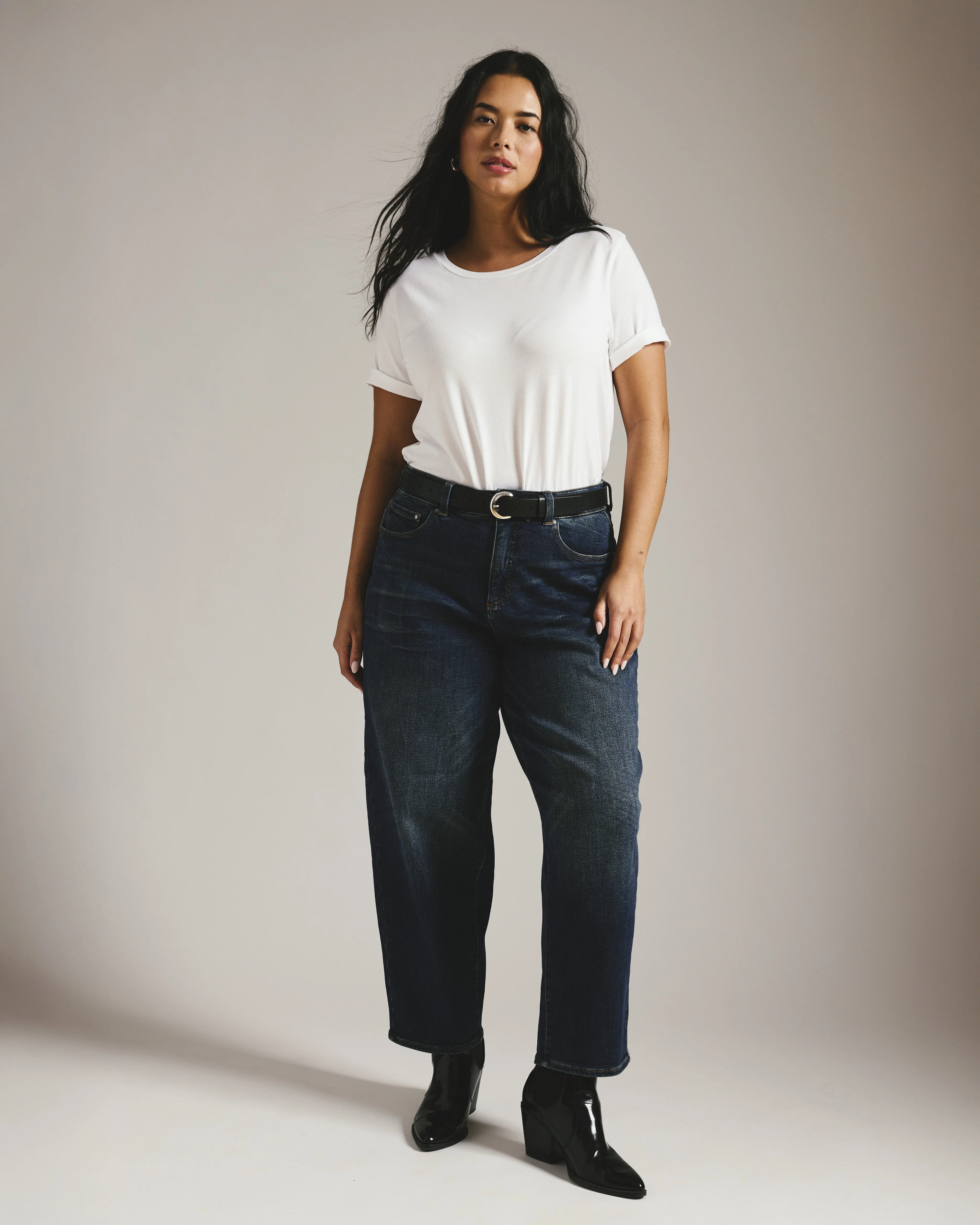 Lou High Rise Barrel Leg Jeans - Field Of Dreams Indigo - Image 2