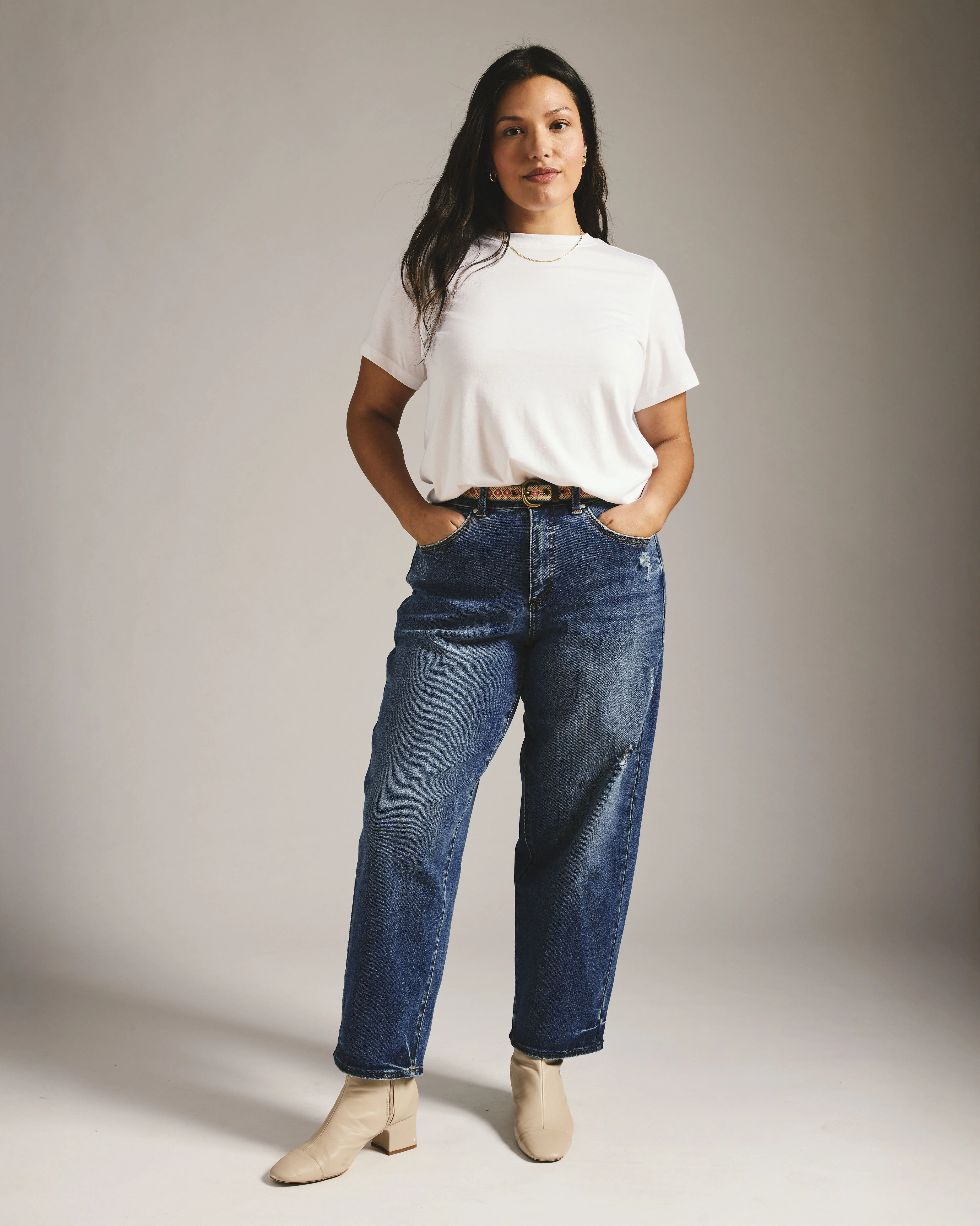 Lou High Rise Barrel Leg Jeans - Princeton Blue